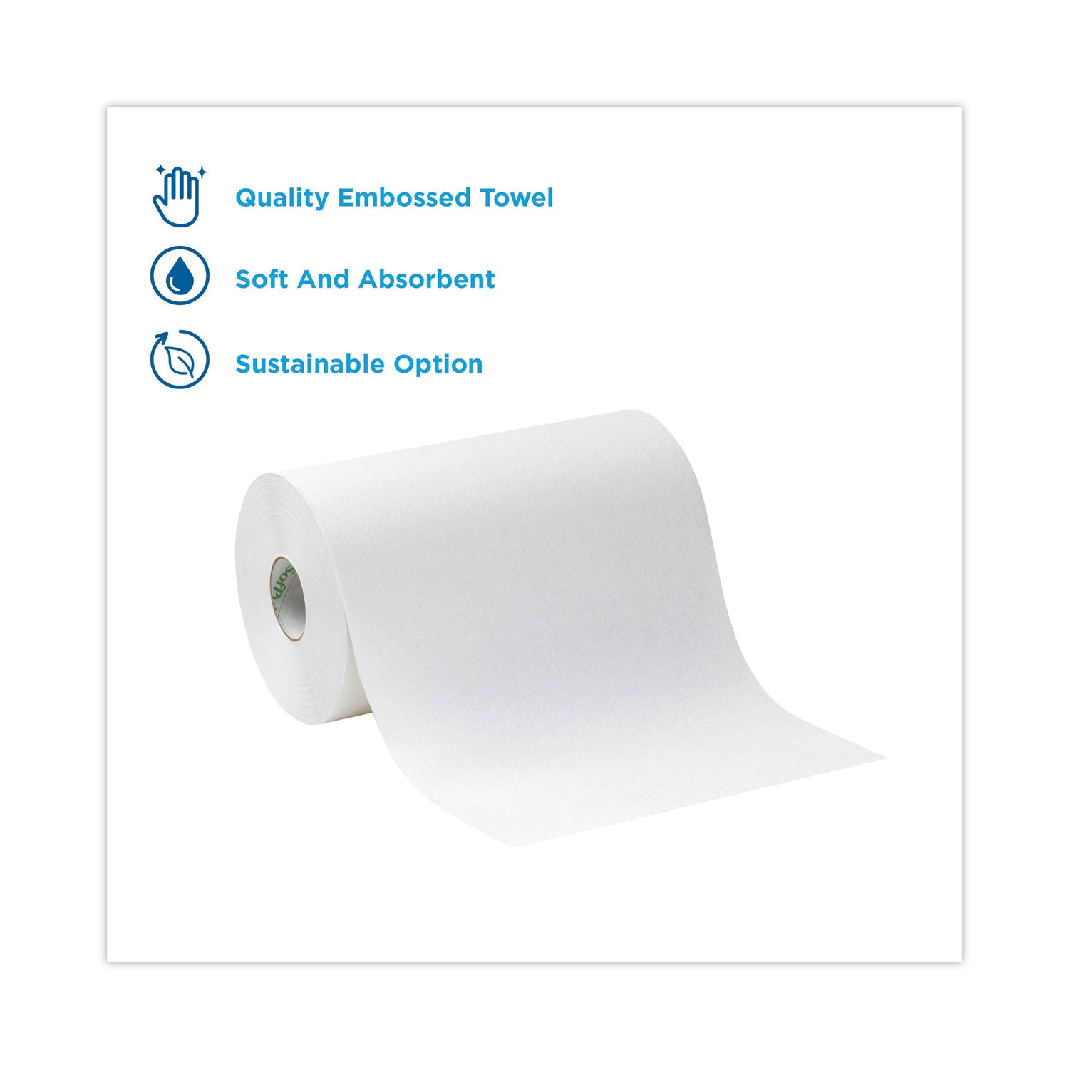 Hardwound Paper Towel Roll, Nonperforated, 1-Ply, 9" x 400 ft, White, 6 Rolls/Carton -