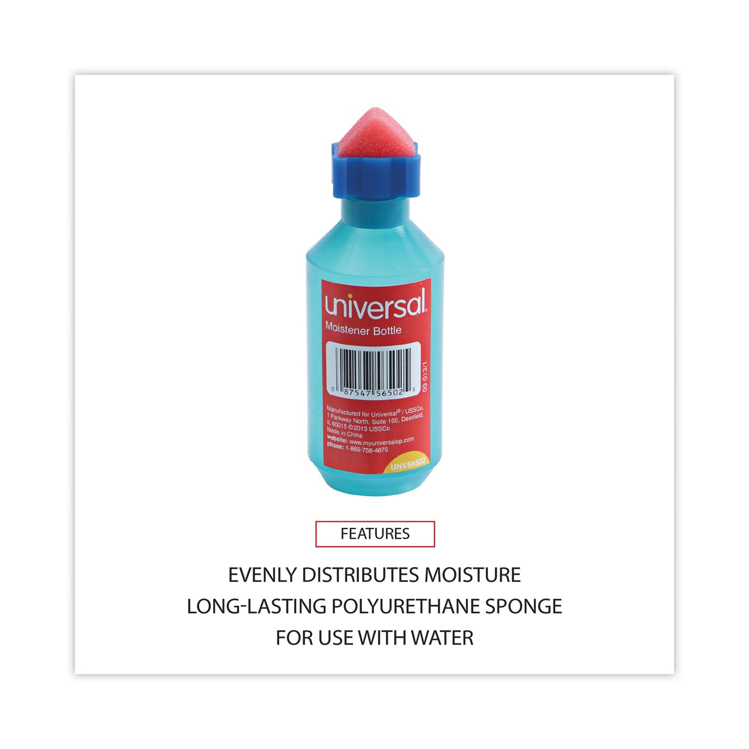 Squeeze Bottle Moistener, 2 oz, Blue -