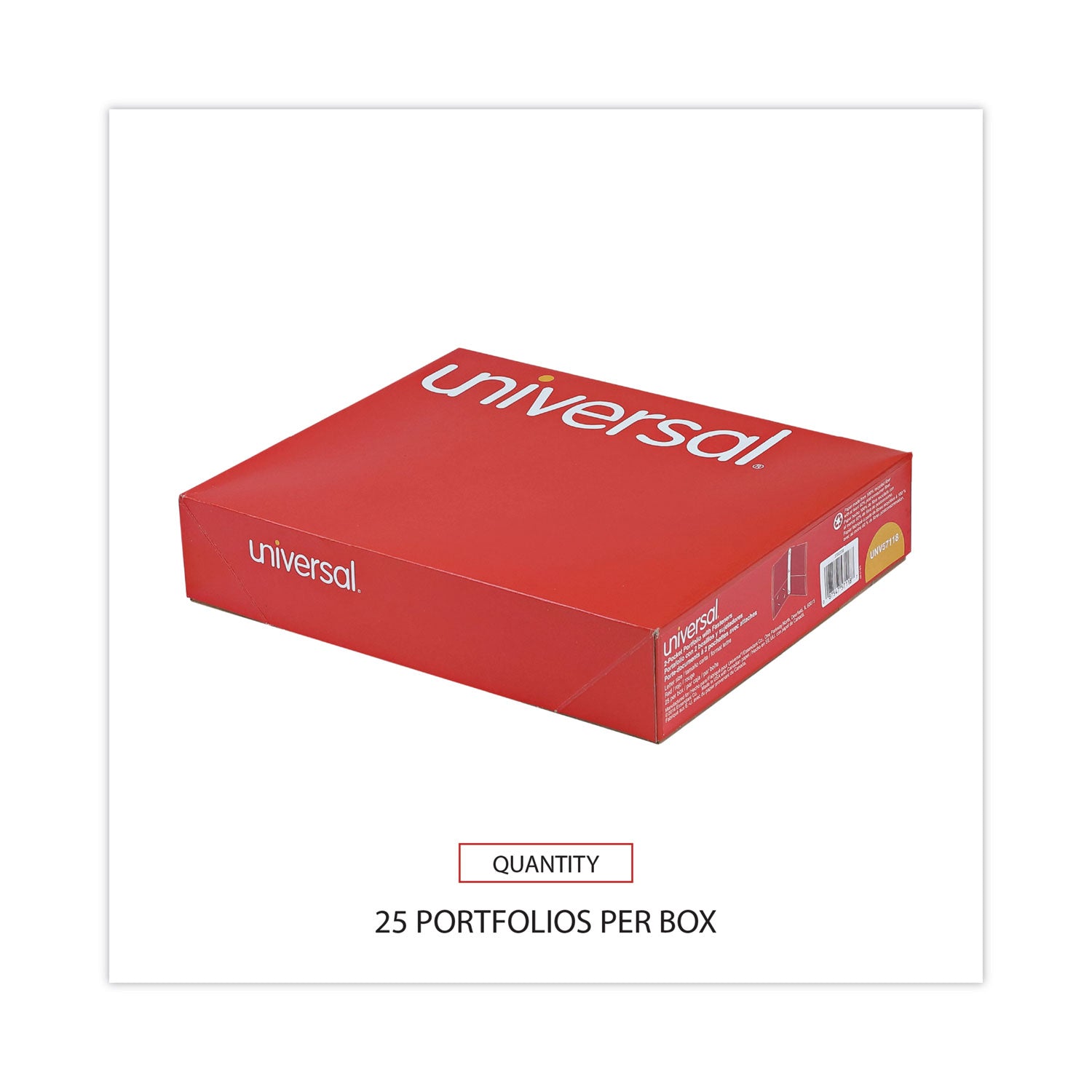 Two-Pocket Portfolios with Tang Fasteners, 0.5" Capacity, 11 x 8.5, Red, 25/Box -