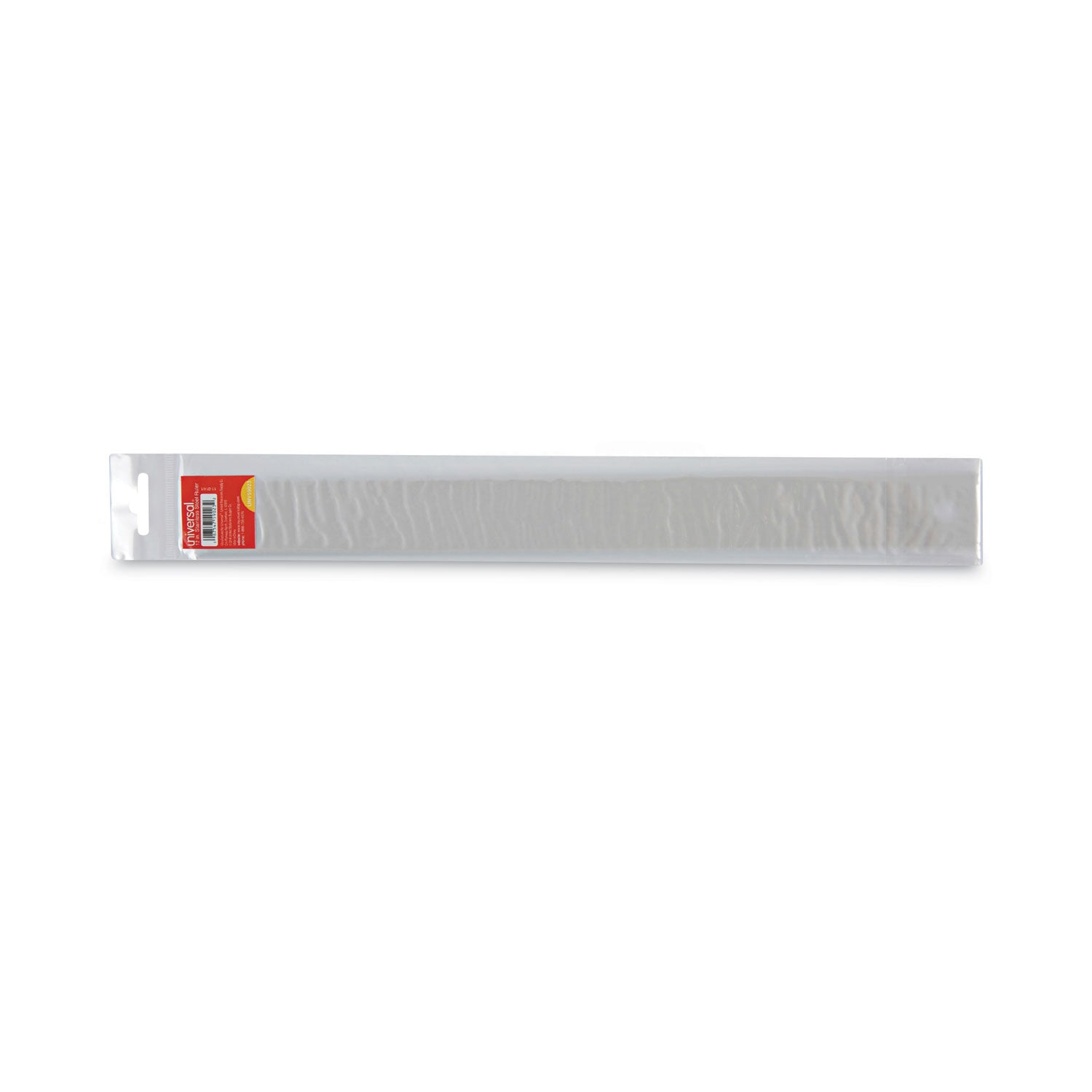 Stainless Steel Ruler with Cork Back and Hanging Hole, Standard/Metric, 12" Long -
