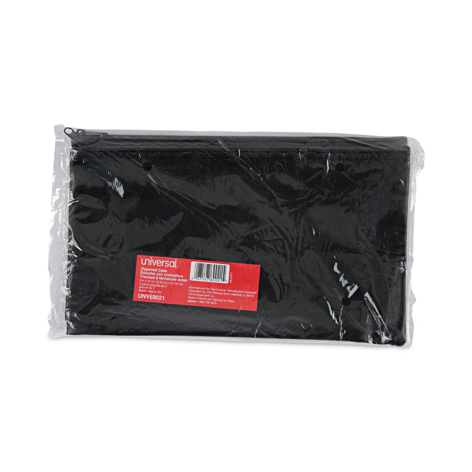 zippered-wallets-cases-leatherette-pu-11-x-6-black-2-pack_unv69021 - 1