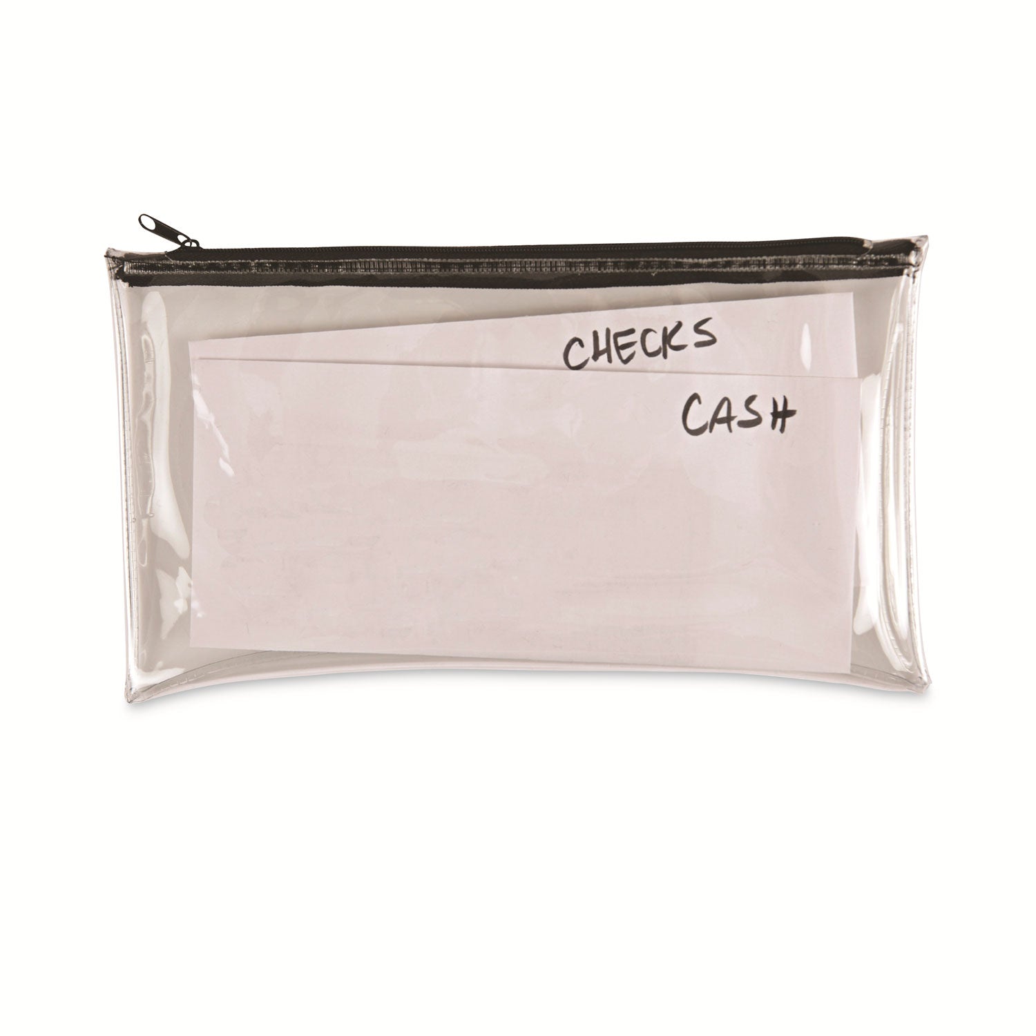 zippered-wallets-cases-leatherette-pu-11-x-6-clear-black-2-pack_unv69026 - 1