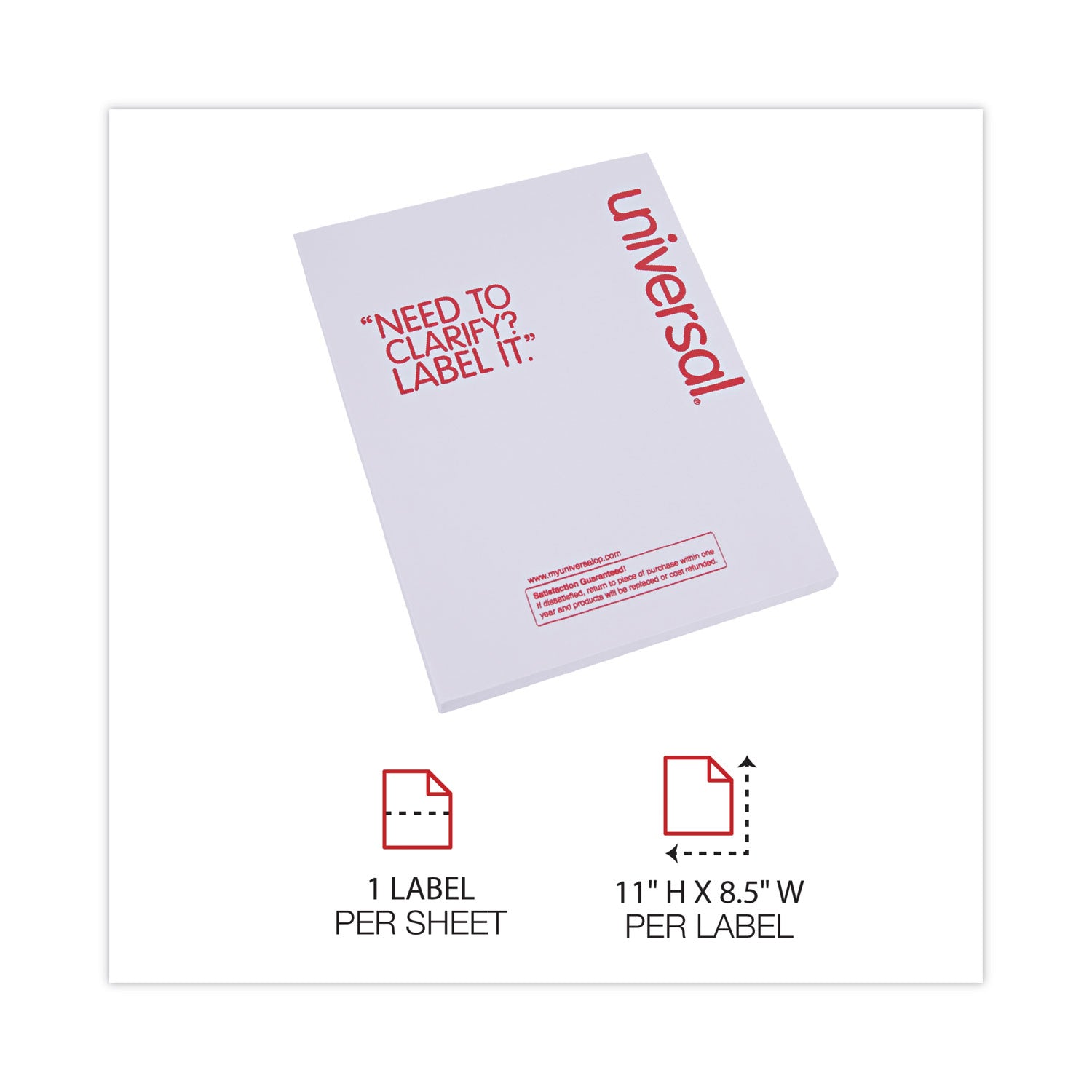 Copier Mailing Labels, Copiers, 8.5 x 11, White, 100/Box -