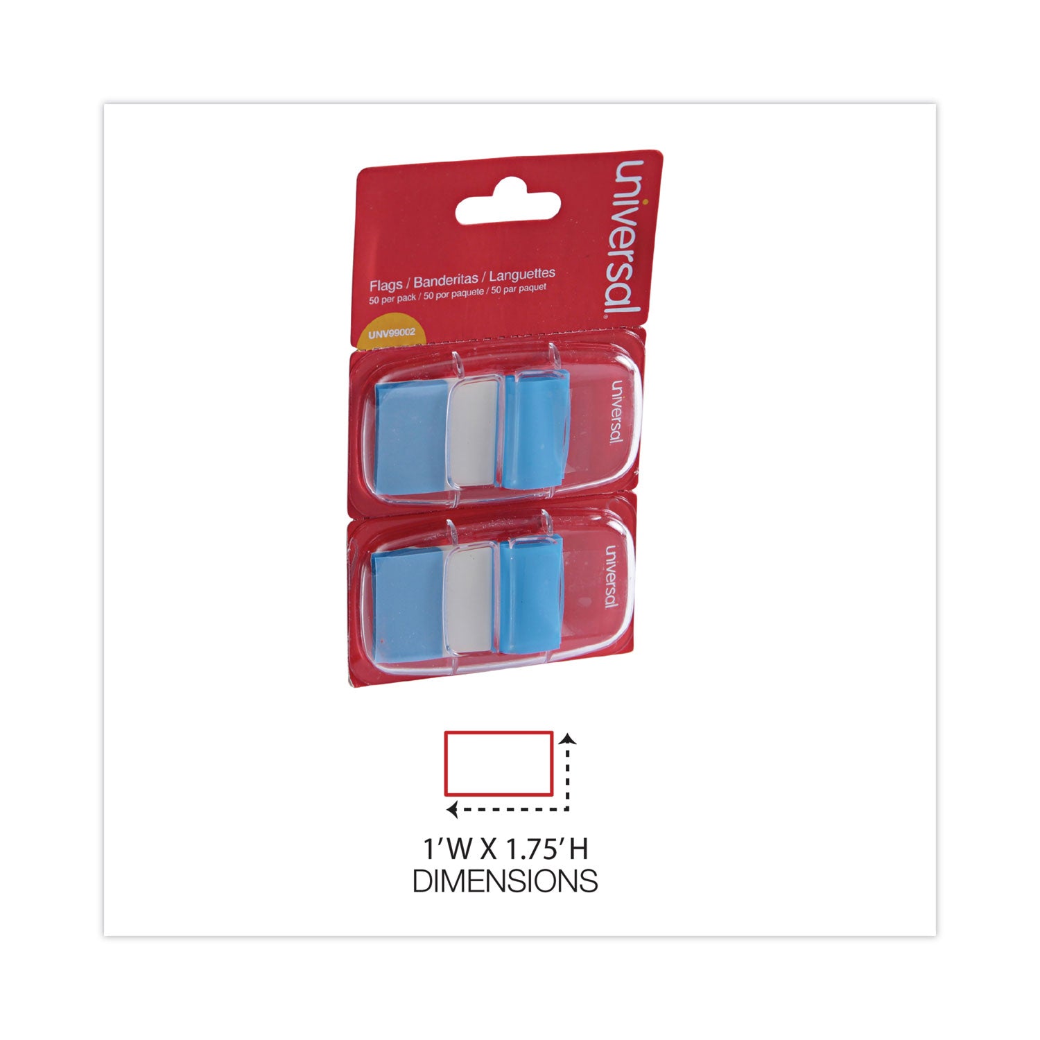 Page Flags, Blue, 50 Flags/Dispenser, 2 Dispensers/Pack -
