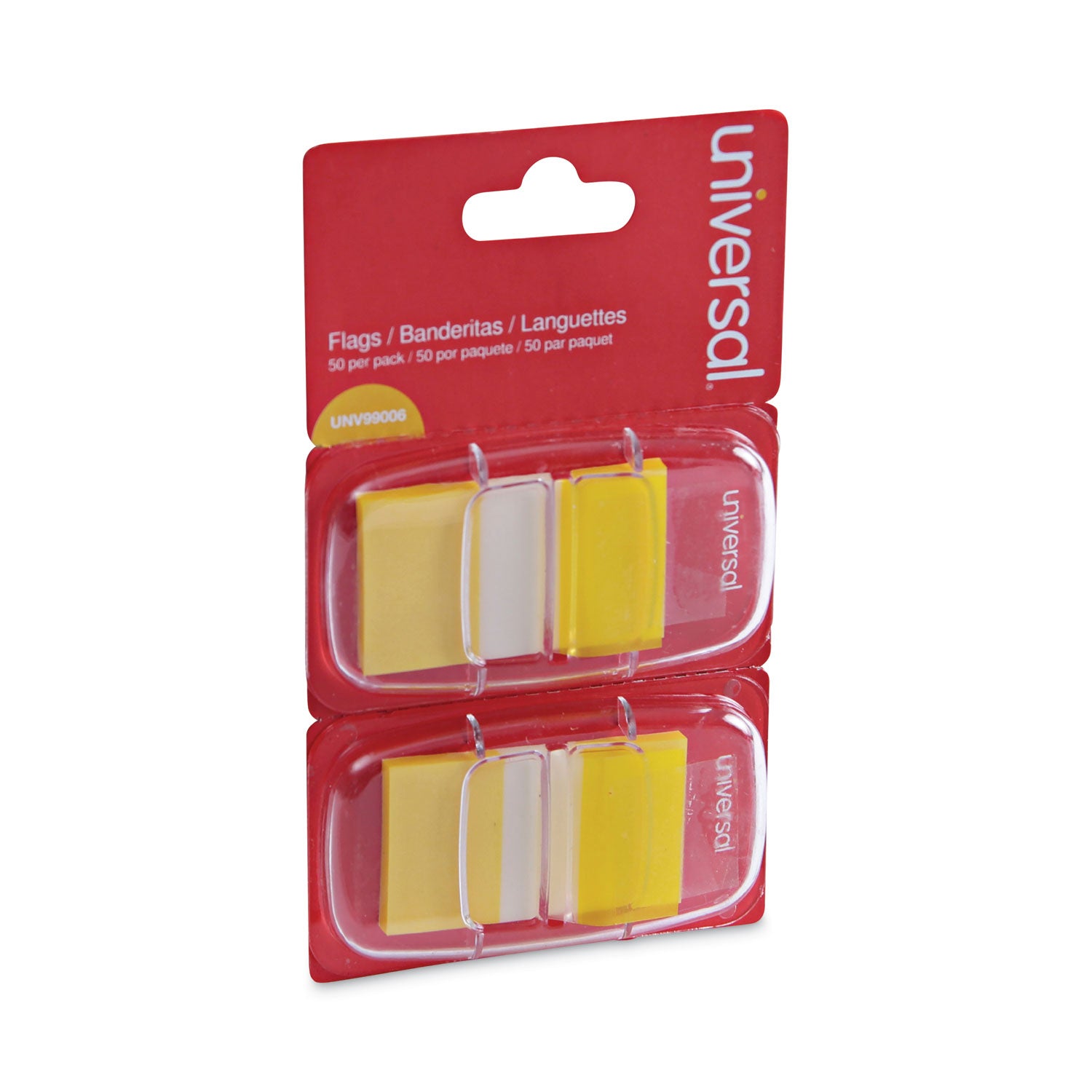 Page Flags, Yellow, 50 Flags/Dispenser, 2 Dispensers/Pack -