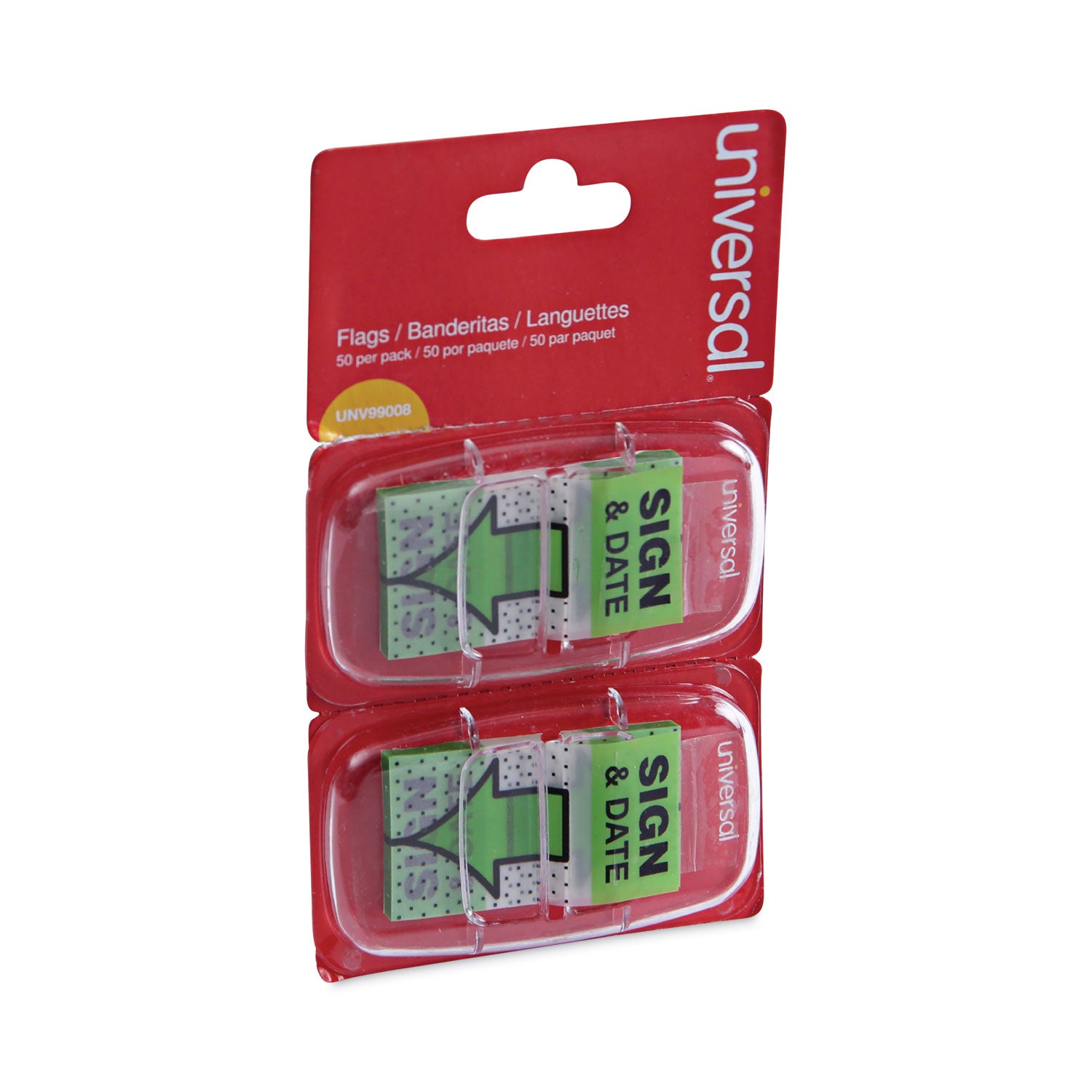 deluxe-message-arrow-flags-sign-and-date-green-100-pack_unv99008 - 1