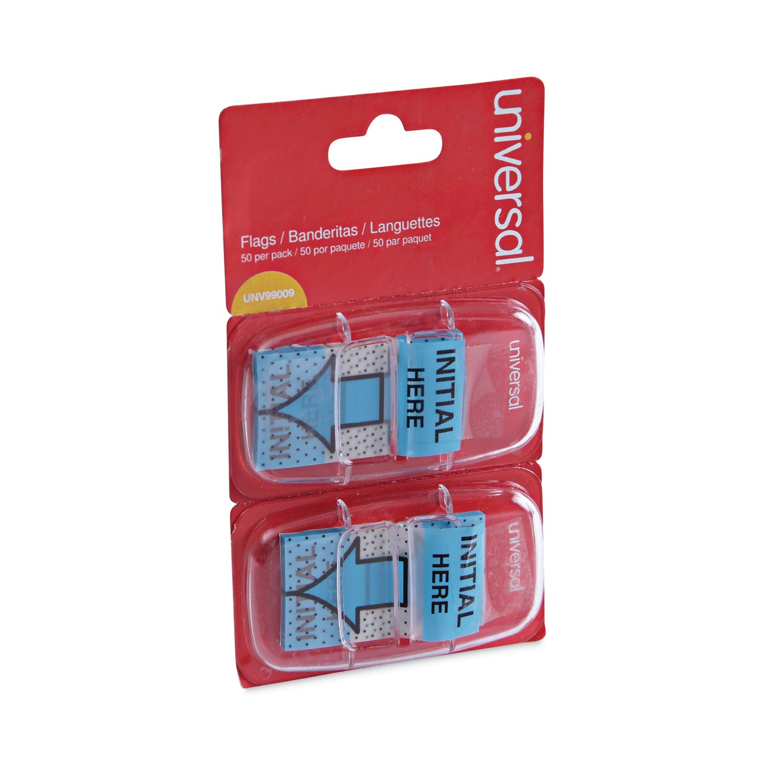 deluxe-message-arrow-flags-initial-here-blue-100-pack_unv99009 - 1