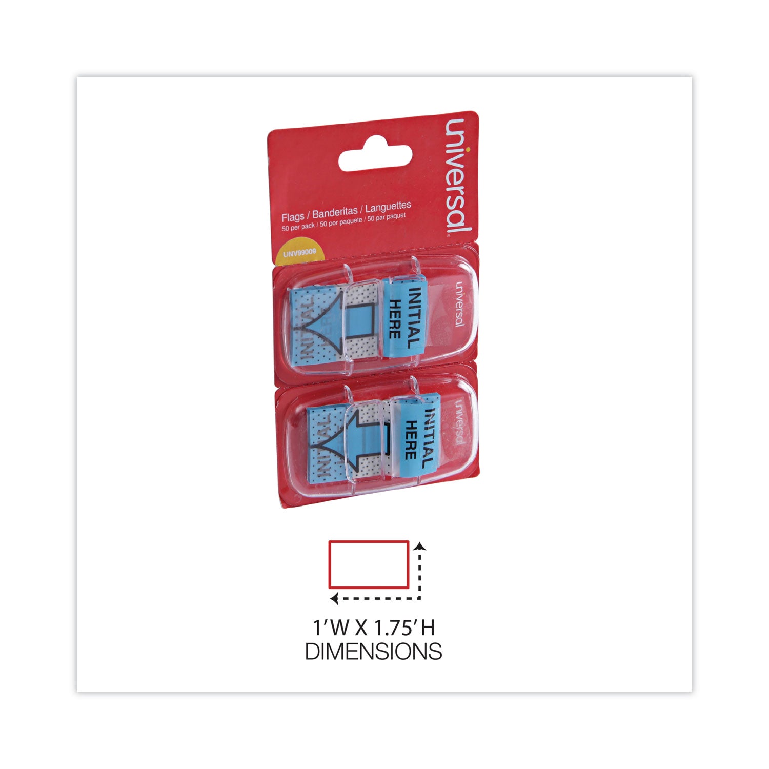 deluxe-message-arrow-flags-initial-here-blue-100-pack_unv99009 - 2