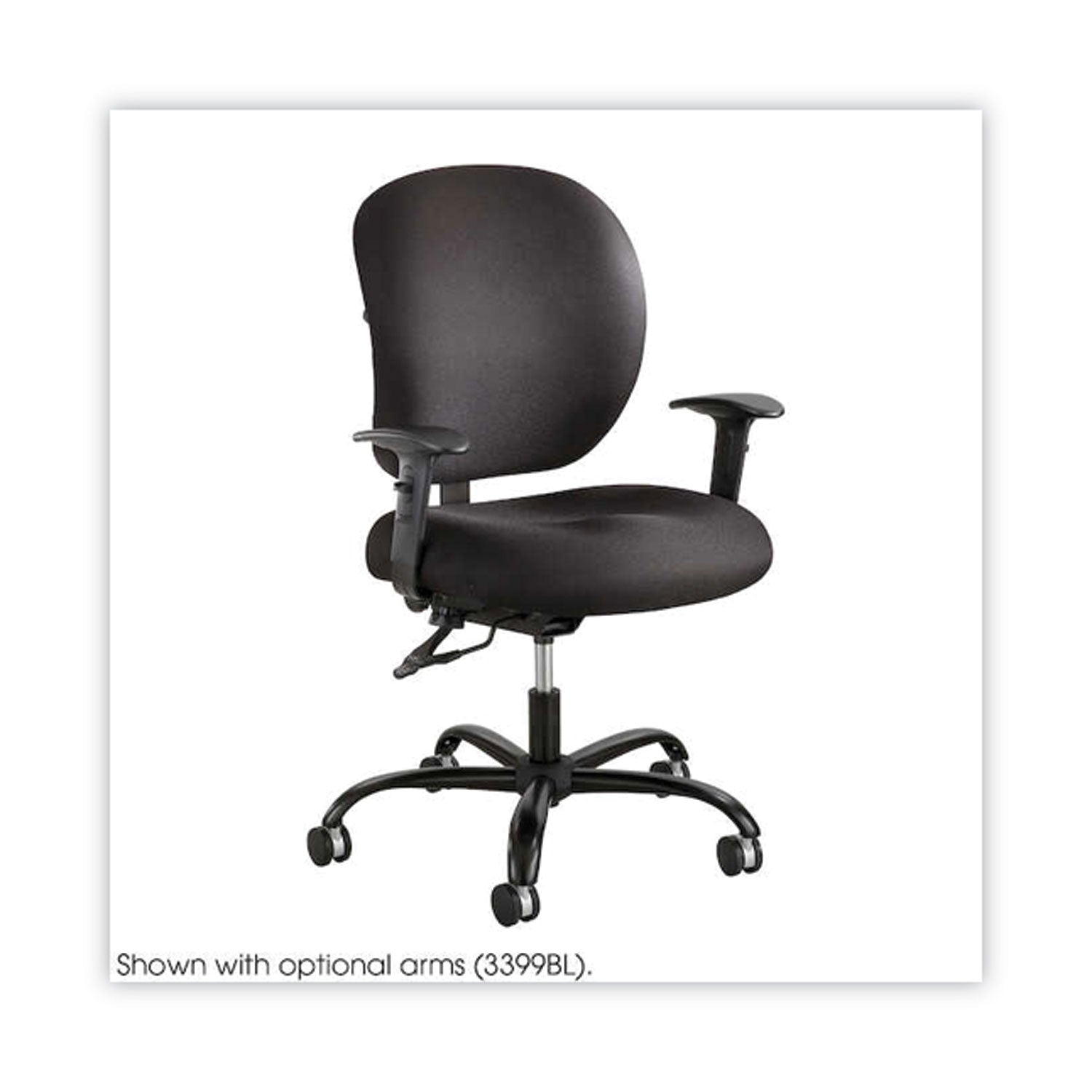 Alday Intensive-Use Chair, Supports Up to 500 lb, 17.5" to 20" Seat Height, Black -