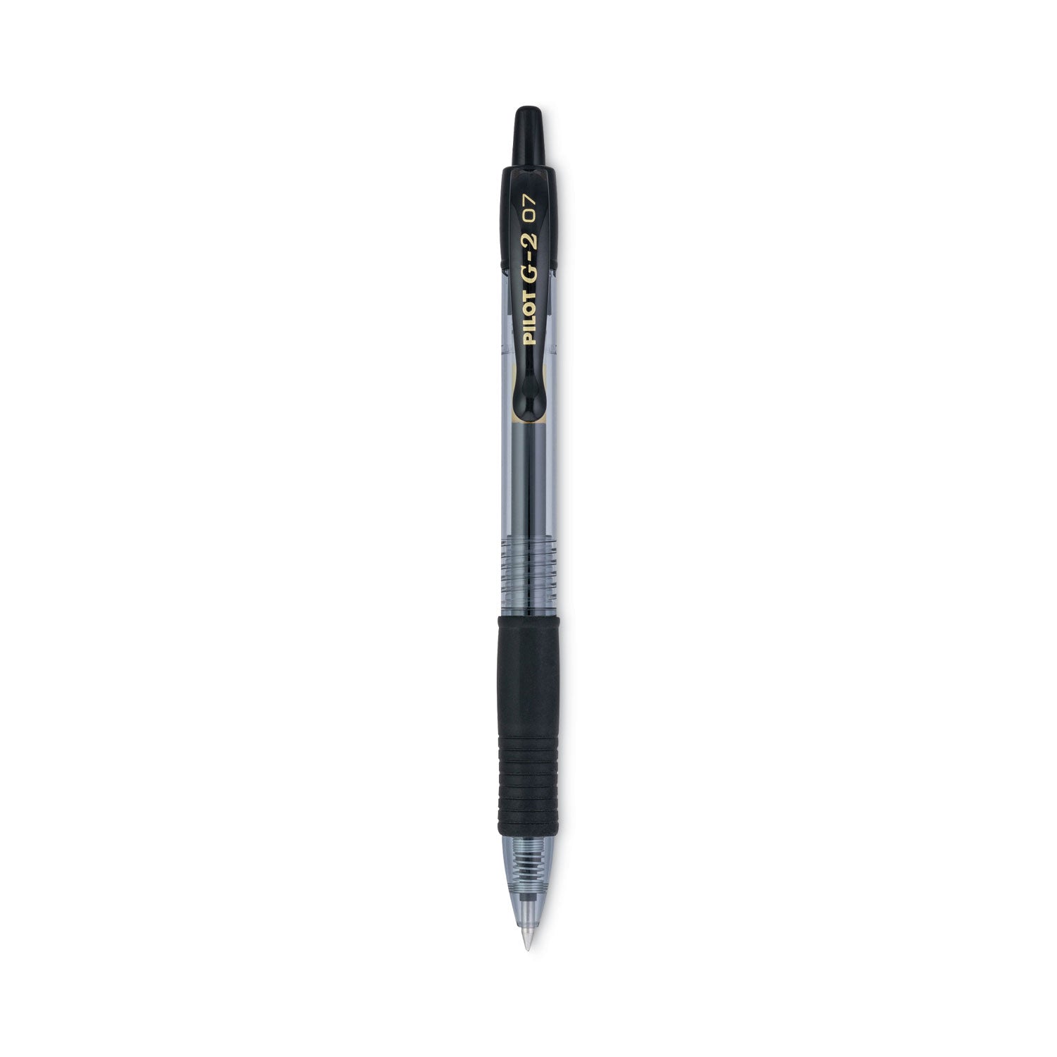 G2 Premium Gel Pen, Retractable, Fine 0.7 mm, Black Ink, Smoke/Black Barrel, Dozen -