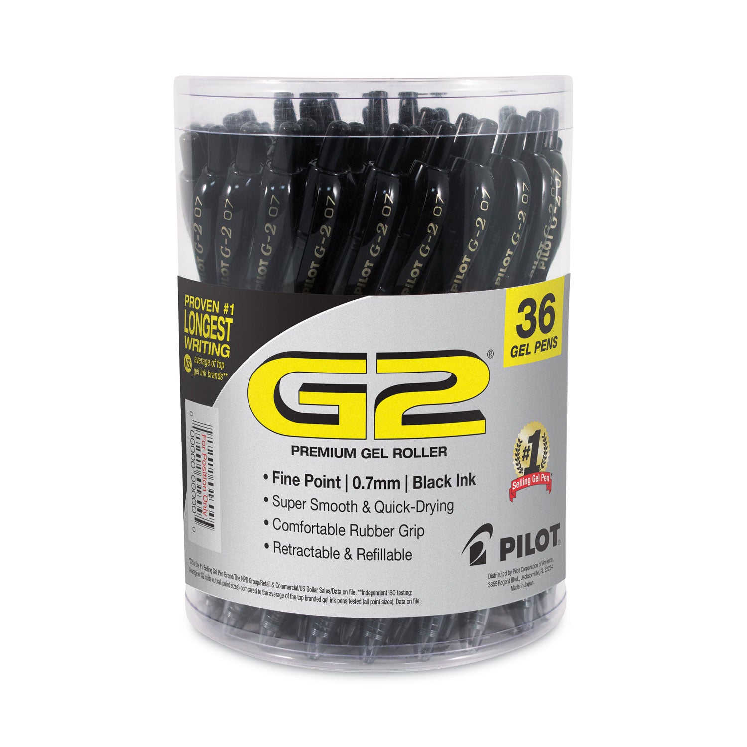 g2-premium-gel-pen-convenience-pack-retractable-fine-07-mm-black-ink-smoke-black-barrel-36-pack_pil84065 - 2