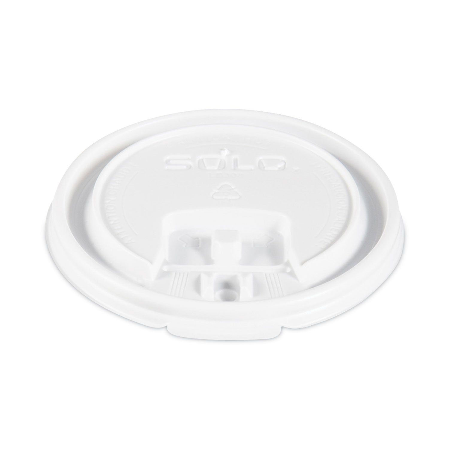 Lift Back and Lock Tab Lids for Paper Cups, Fits 8 oz Cups, White, 100/Sleeve, 10 Sleeves/Carton -