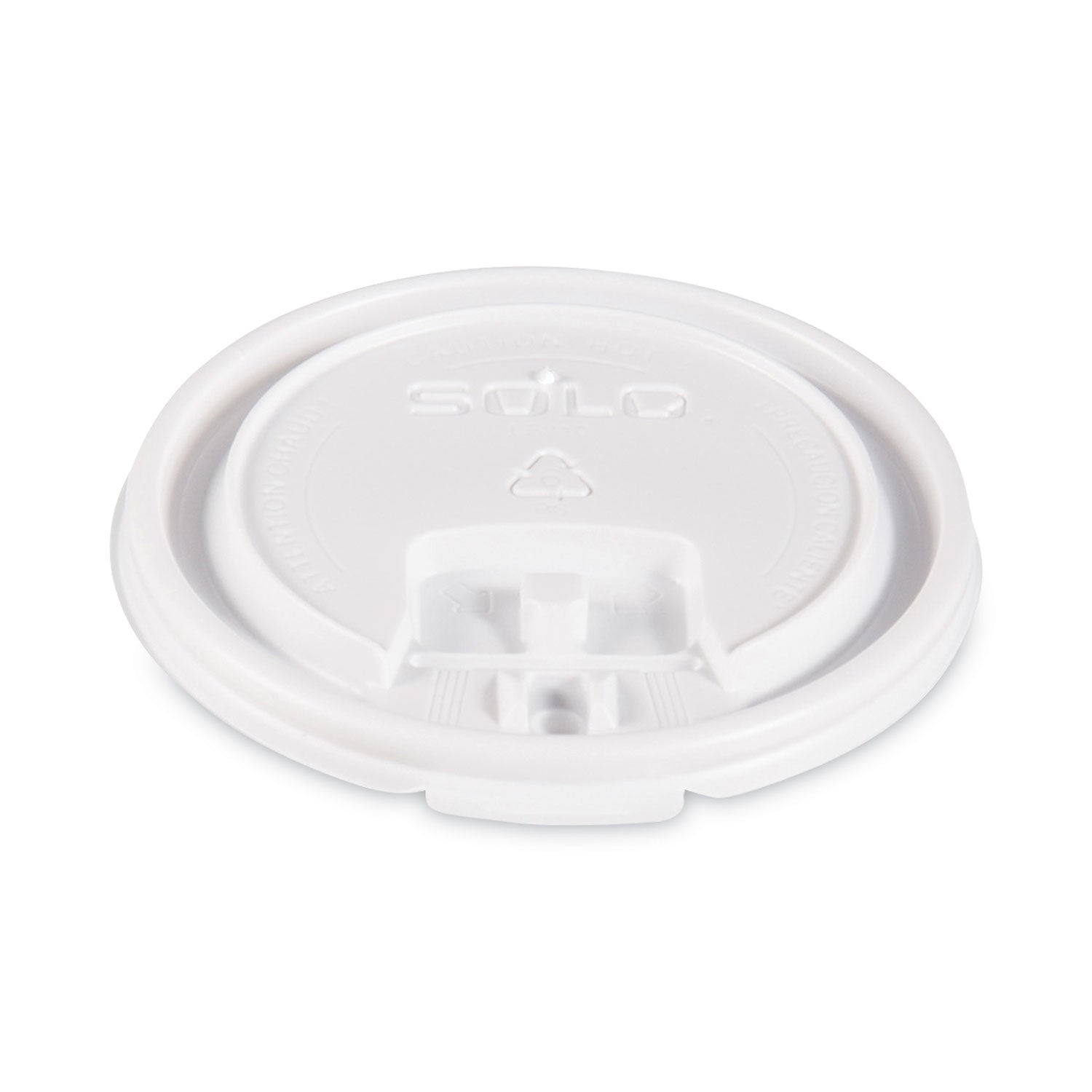 Lift Back and Lock Tab Lids for Paper Cups, Fits 10 oz Cups, White, 100/Sleeve, 10 Sleeves/Carton -