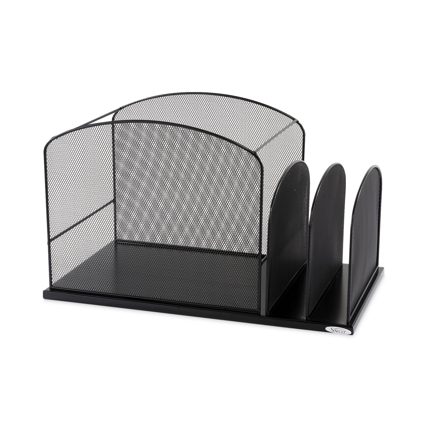 Onyx Mesh Desktop Hanging File With Two Upright Sections, 3 Sections, Letter Size, 11.5" Long, Black -