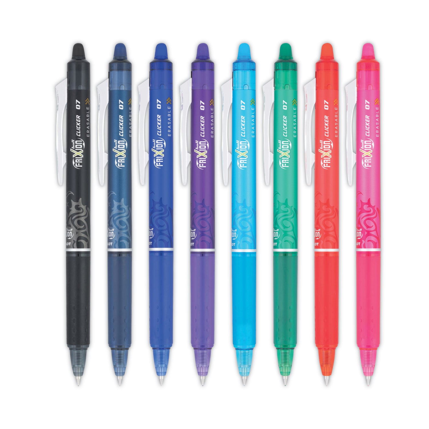 frixion-clicker-erasable-gel-pen-retractable-fine-07-mm-assorted-ink-and-barrel-colors-8-pack_pil13285 - 2