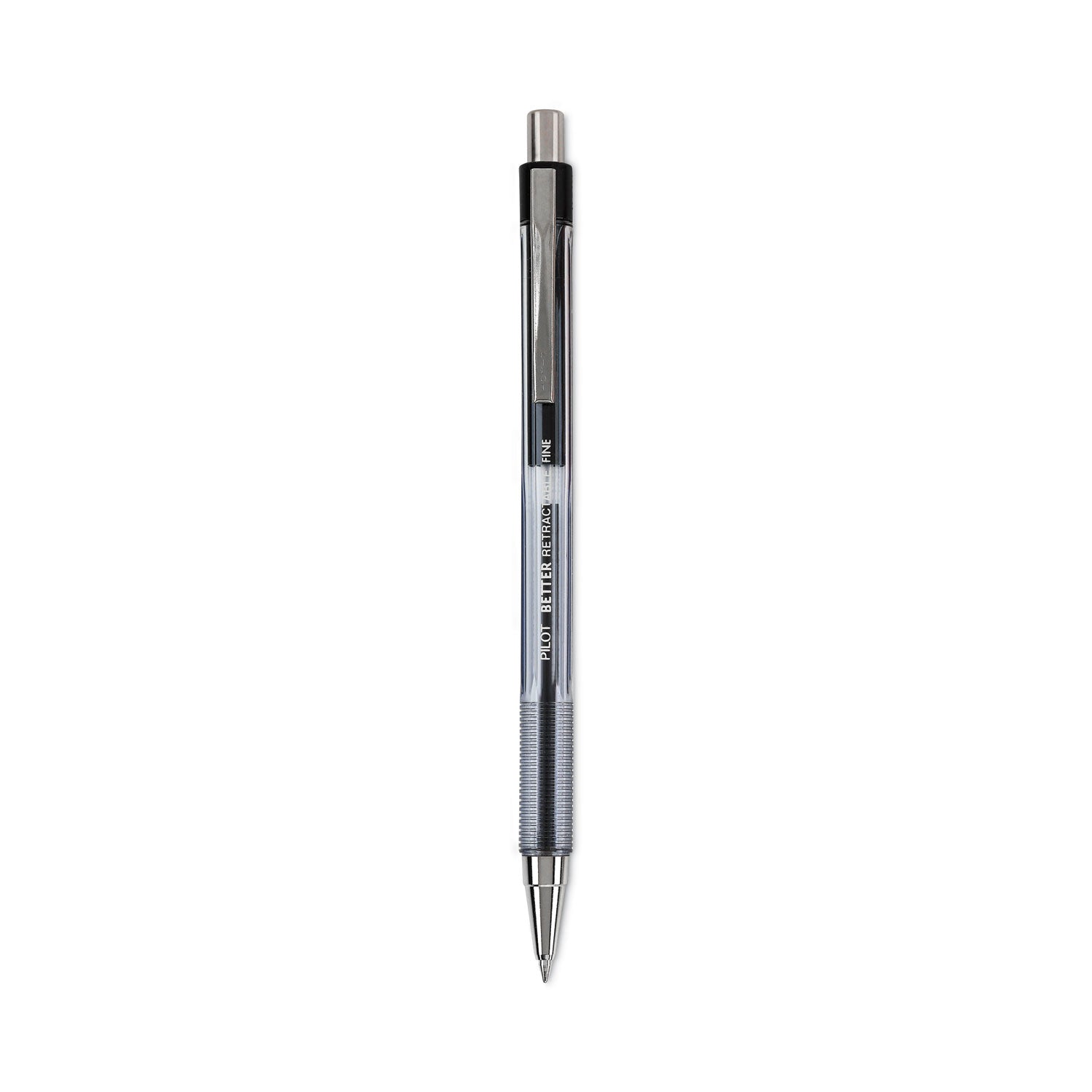 Better Ballpoint Pen, Retractable, Fine 0.7 mm, Black Ink, Smoke Barrel, Dozen -