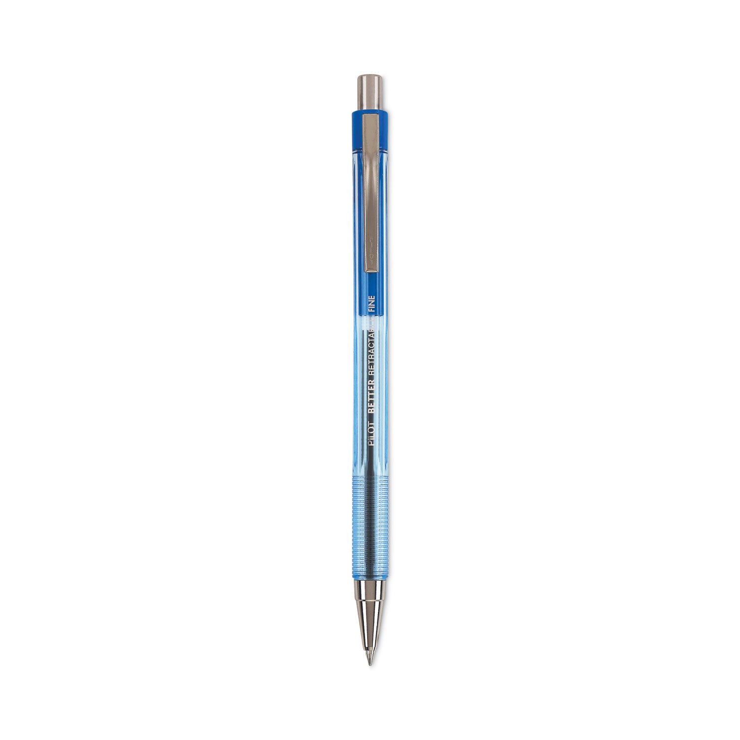 Better Ballpoint Pen, Retractable, Fine 0.7 mm, Blue Ink, Translucent Blue Barrel, Dozen -