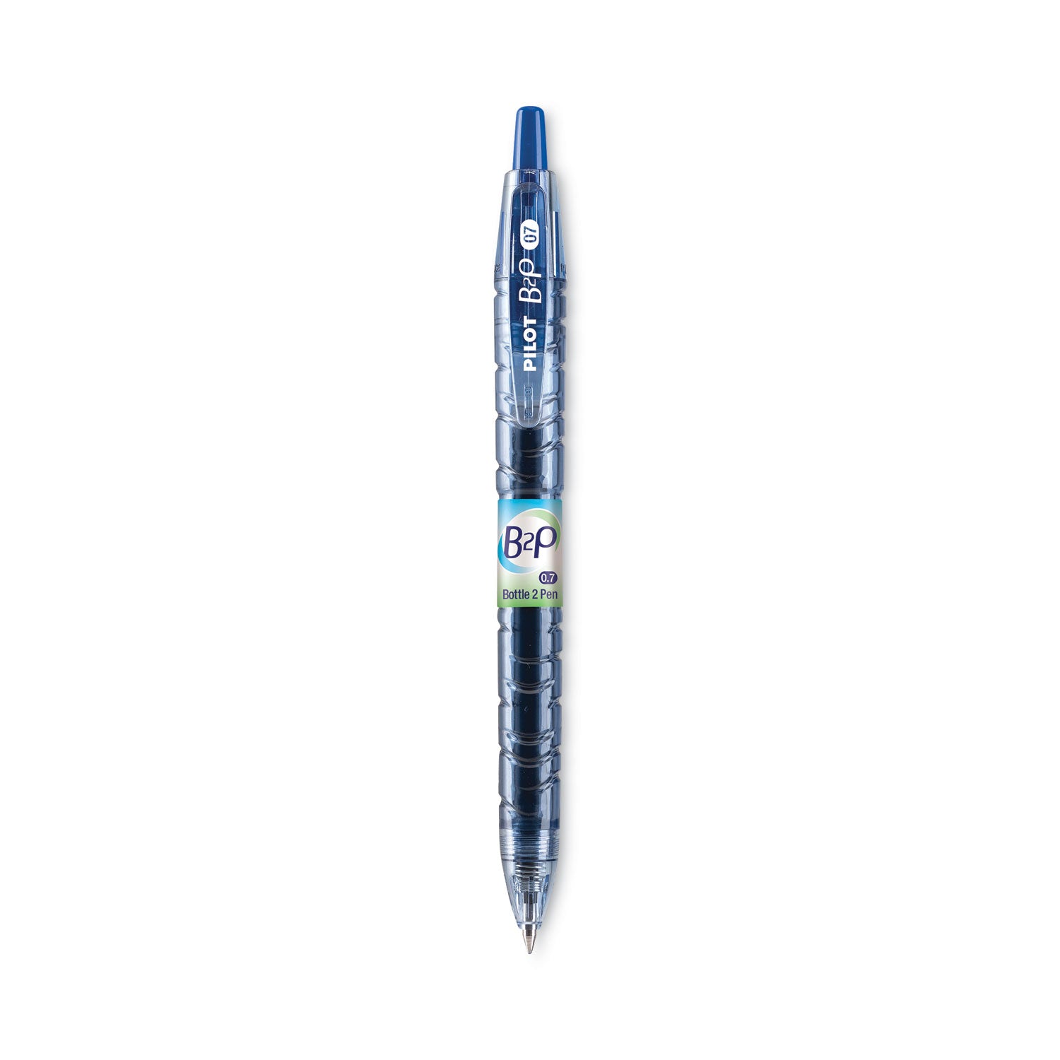 B2P Bottle-2-Pen Recycled Gel Pen, Retractable, Fine 0.7 mm, Blue Ink, Translucent Blue Barrel -