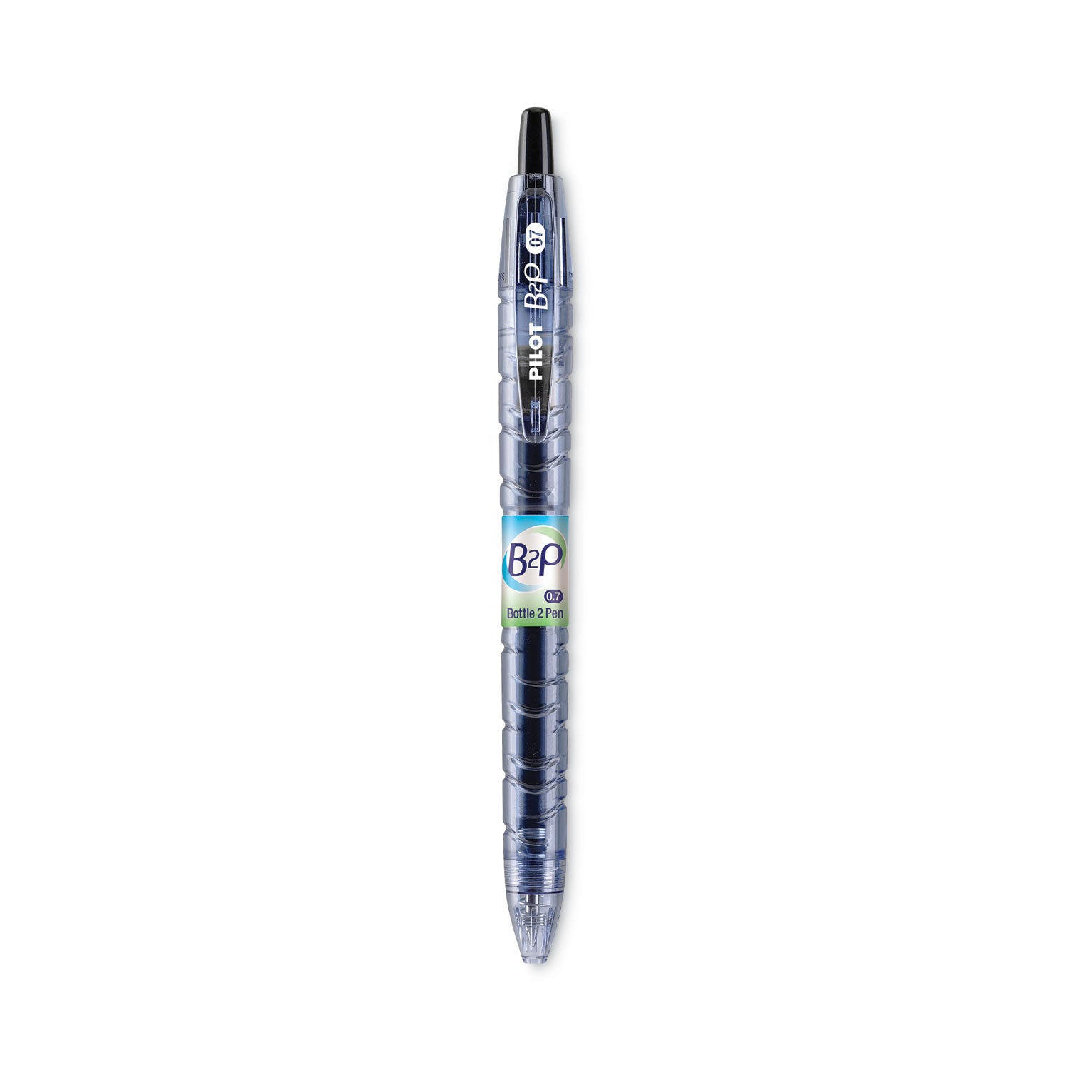 B2P Bottle-2-Pen Recycled Gel Pen, Retractable, Fine 0.7 mm, Black Ink, Translucent Blue Barrel -