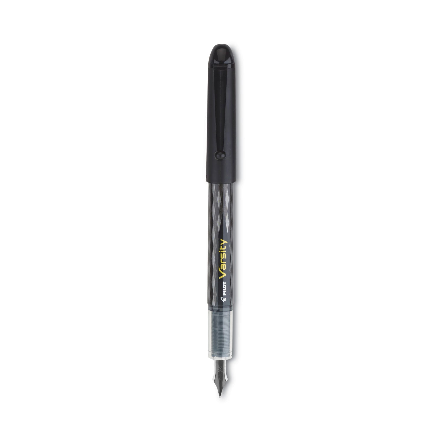 Varsity Fountain Pen, Medium 1 mm, Black Ink, Clear/Black Barrel -