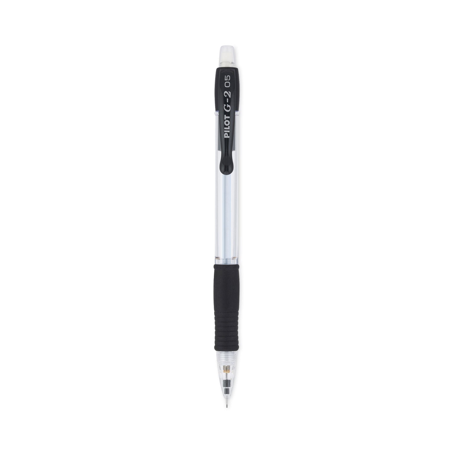 G2 Mechanical Pencil, 0.5 mm, HB (#2), Black Lead, Clear/Black Barrel, Dozen -