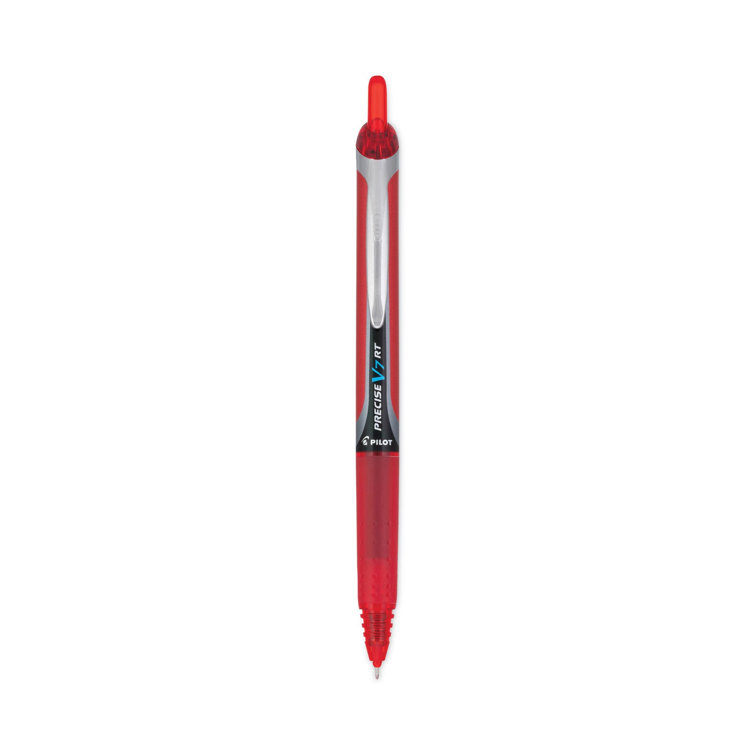 Precise V7RT Roller Ball Pen, Retractable, Fine 0.7 mm, Red Ink, Red Barrel -