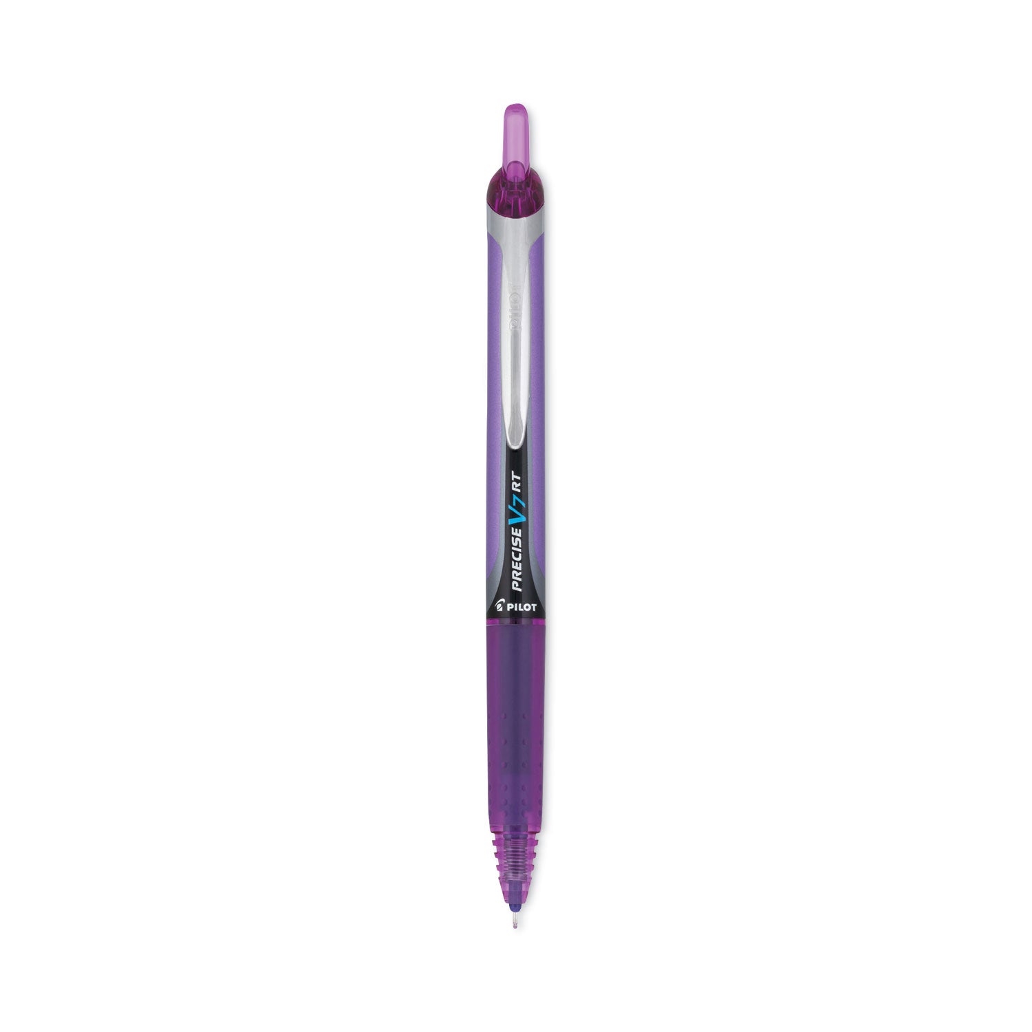 Precise V7RT Roller Ball Pen, Retractable, Fine 0.7 mm, Purple Ink, Purple Barrel -