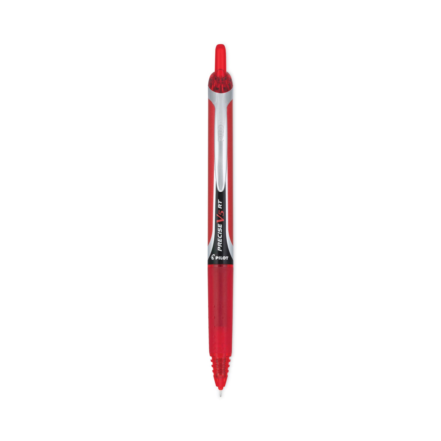 Precise V5RT Roller Ball Pen, Retractable, Extra-Fine 0.5 mm, Red Ink, Red Barrel -
