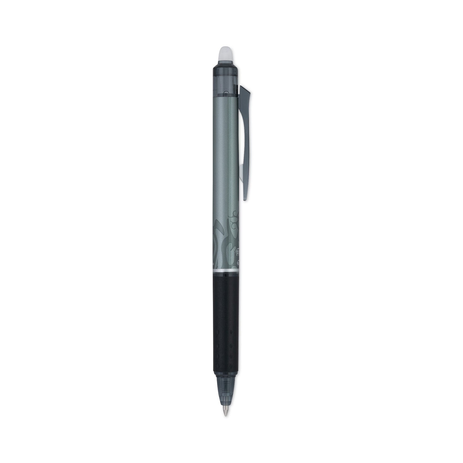 FriXion Clicker Erasable Gel Pen, Retractable, Extra-Fine 0.5 mm, Black Ink, Black Barrel, Dozen -