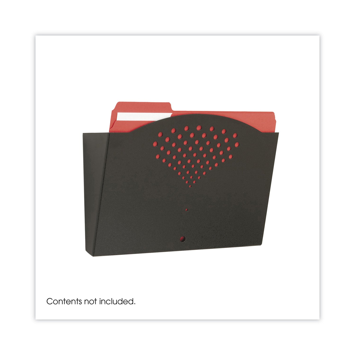 Steel Wall Pocket, Letter Size, 12" x 3" x 9", Black -