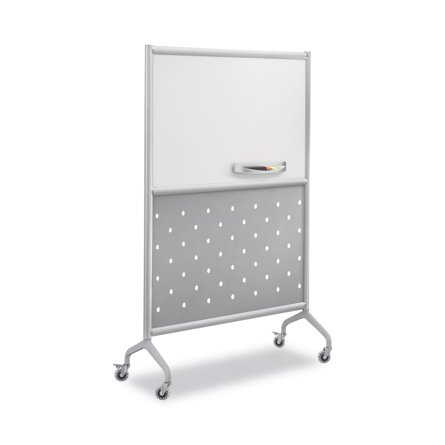 Rumba Whiteboard Screen Accessories, Eraser Tray, 12.25 x 3.5 x 2.25, Magnetic Mount, Silver -