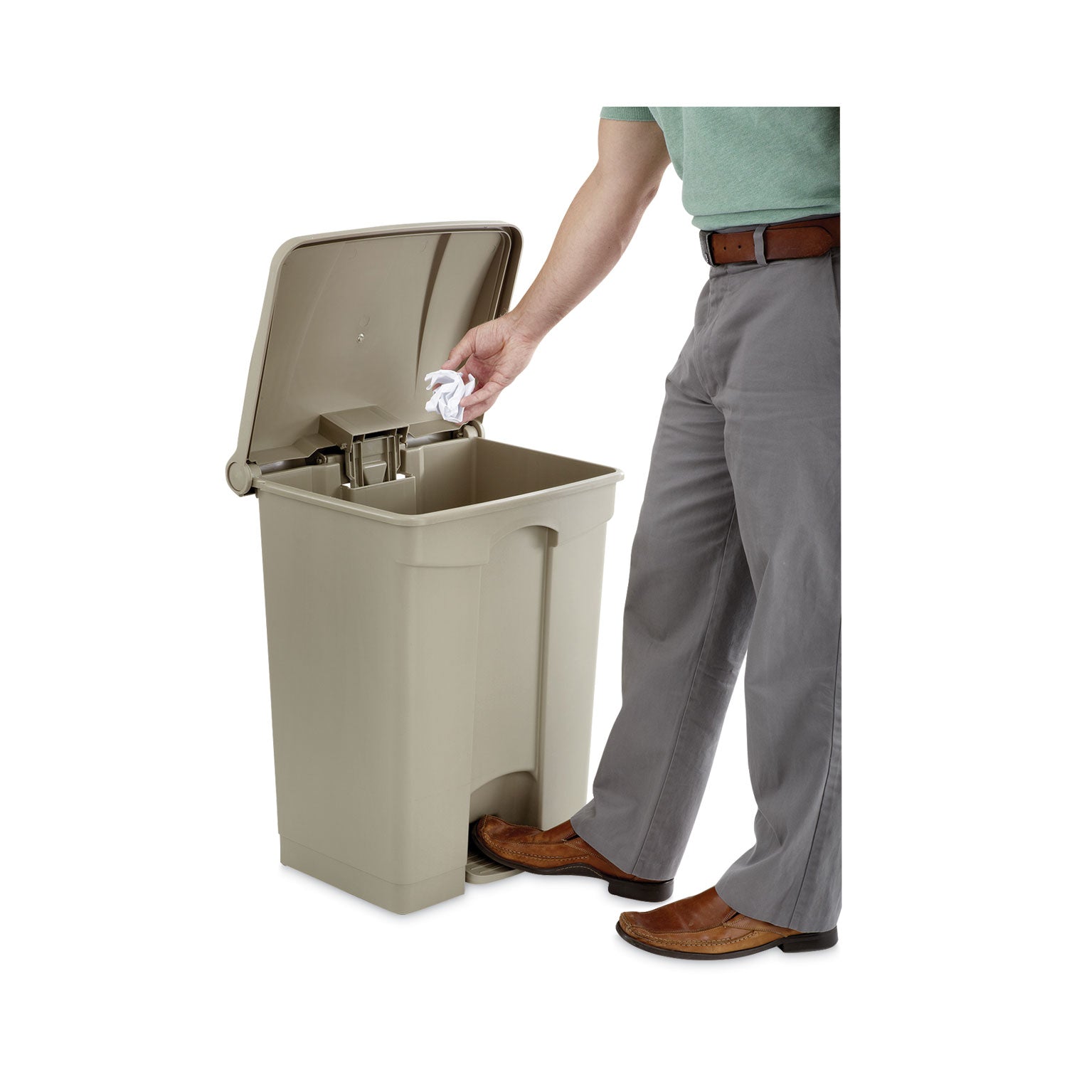 large-capacity-plastic-step-on-receptacle-17-gal-plastic-tan_saf9922tn - 2