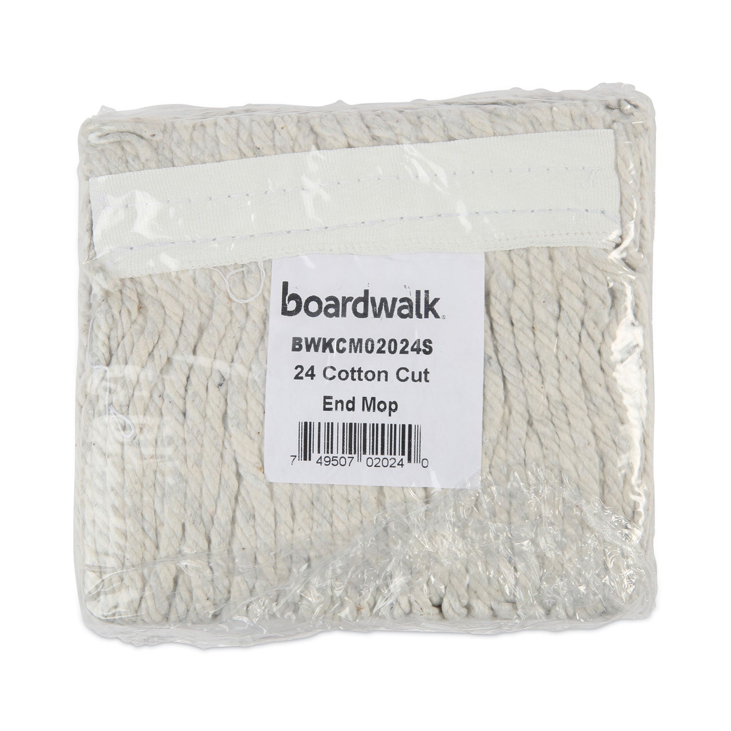Banded Cotton Mop Head, #24, White, 12/Carton -