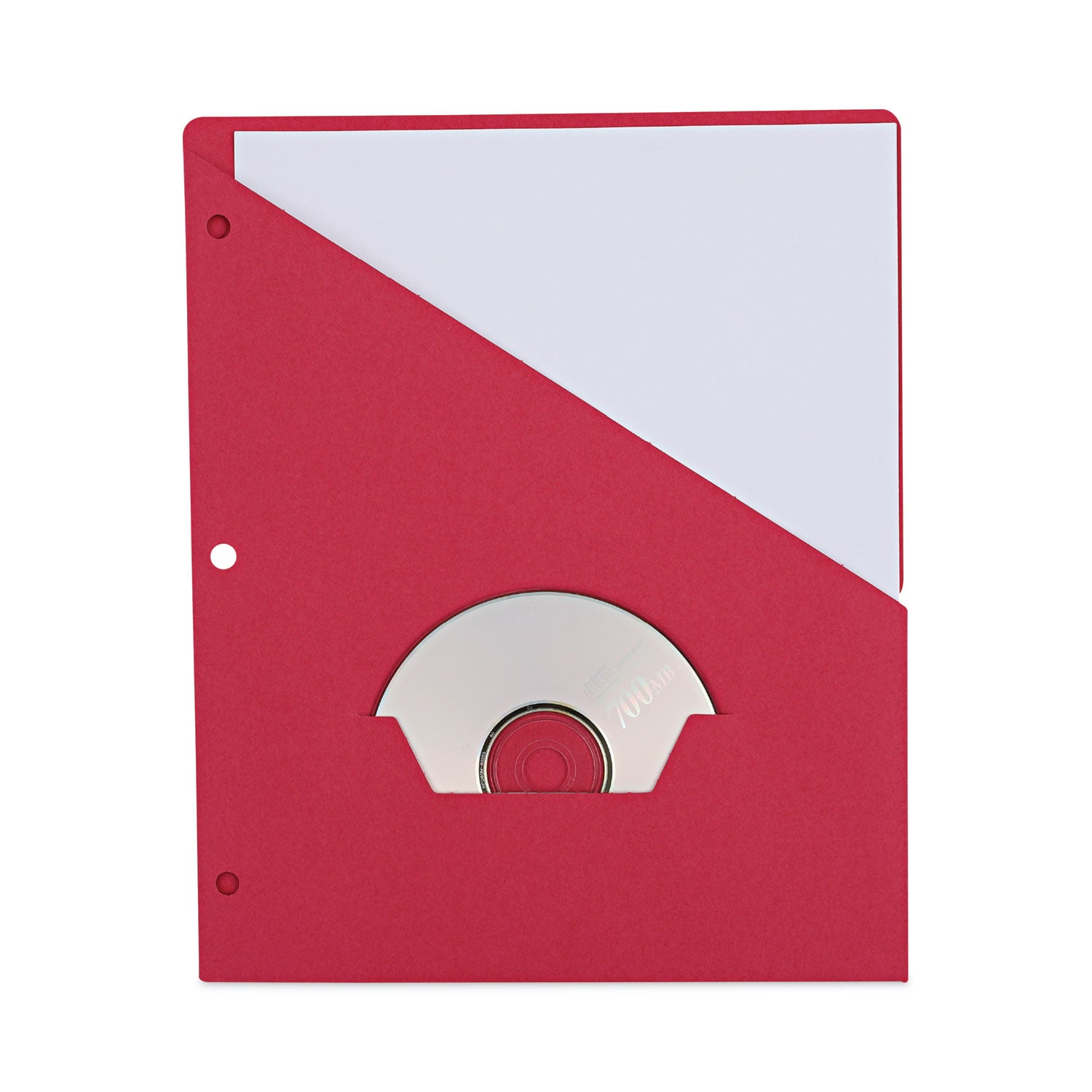 Slash-Cut Pockets for Three-Ring Binders, Jacket, Letter, 11 Pt., 8.5 x 11, Red, 10/Pack -