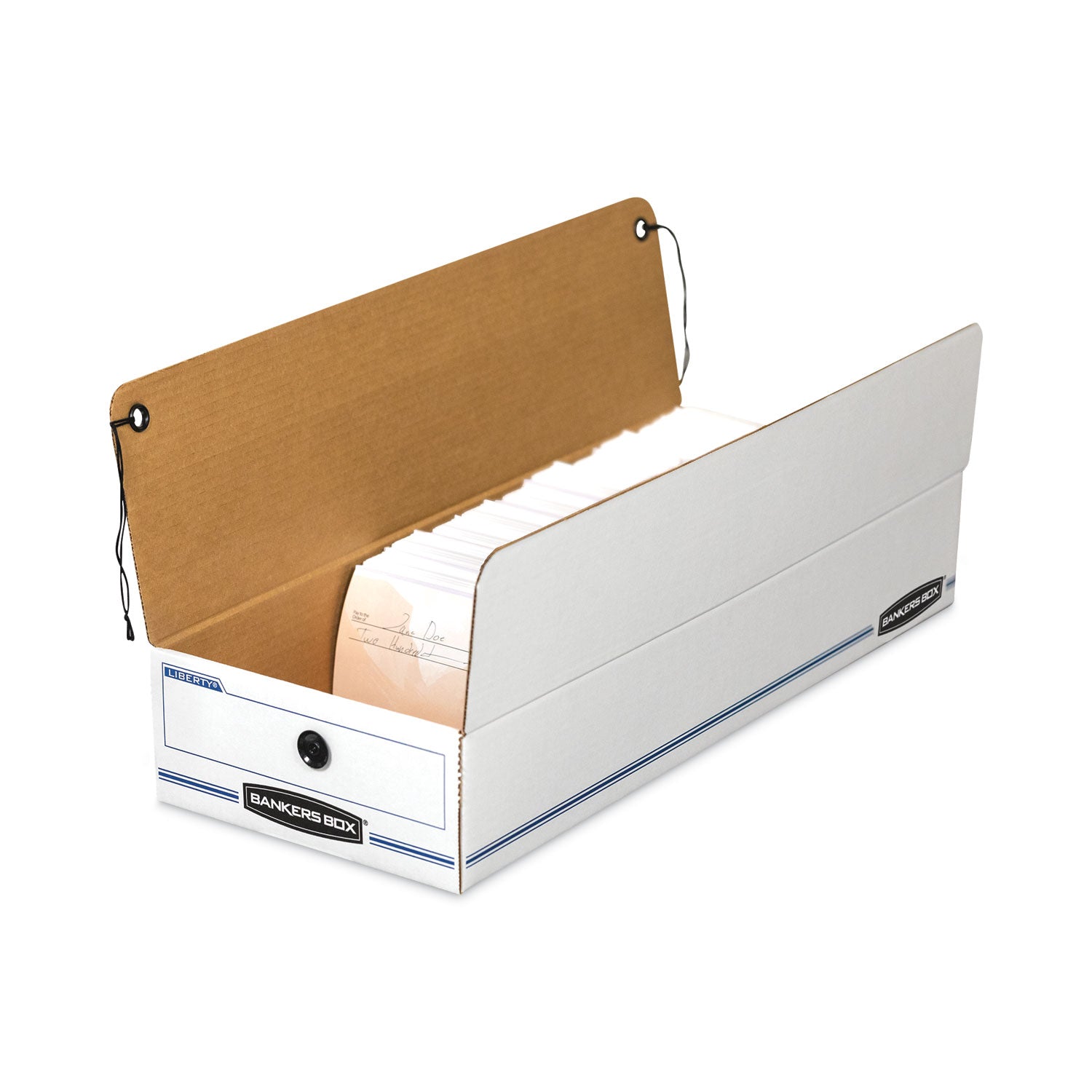 LIBERTY Check and Form Boxes, 6.25" x 24" x 4.5", White/Blue, 12/Carton -
