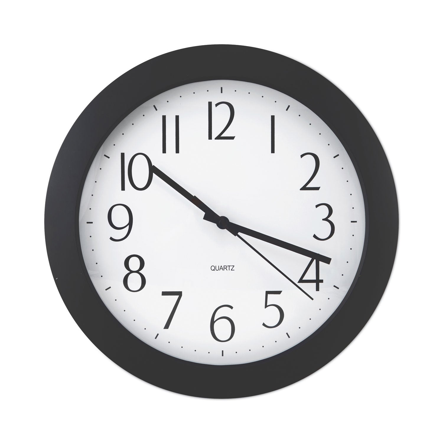 Whisper Quiet Clock, 12" Overall Diameter, Black Case, 1 AA (sold separately) -