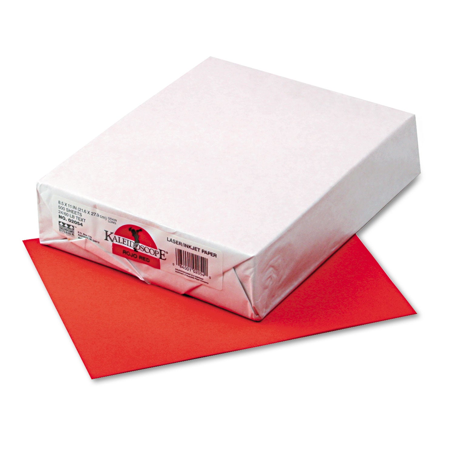 Kaleidoscope Multipurpose Colored Paper, 24 lb Bond Weight, 8.5 x 11, Rojo Red, 500/Ream -
