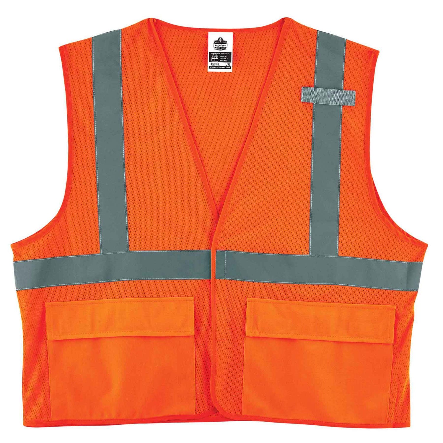 glowear-8220hl-class-2-standard-mesh-hook-and-loop-vest-polyester-large-x-large-orange-ships-in-1-3-business-days_ego21135 - 1
