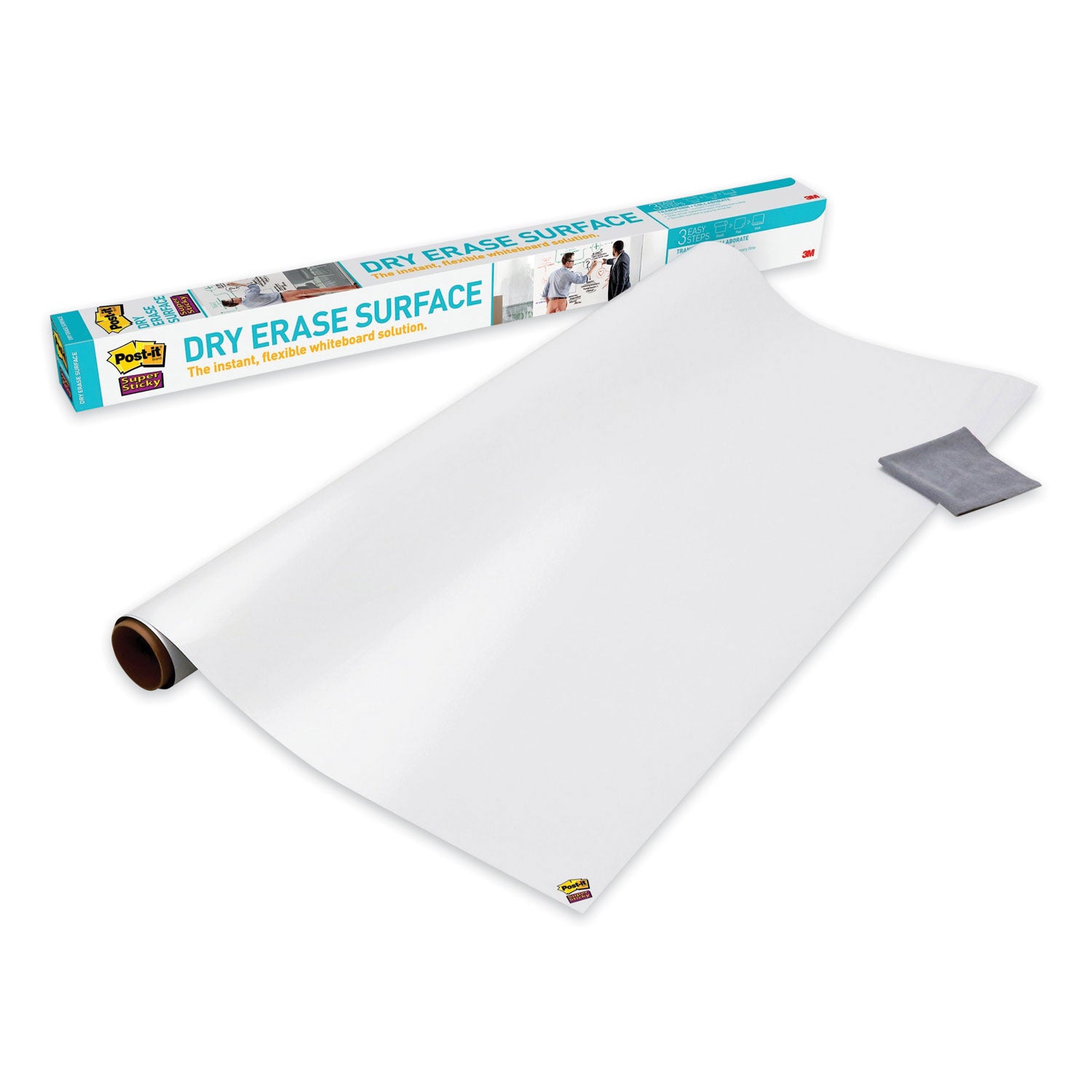 Dry Erase Surface with Adhesive Backing, 72 x 48, White Surface -