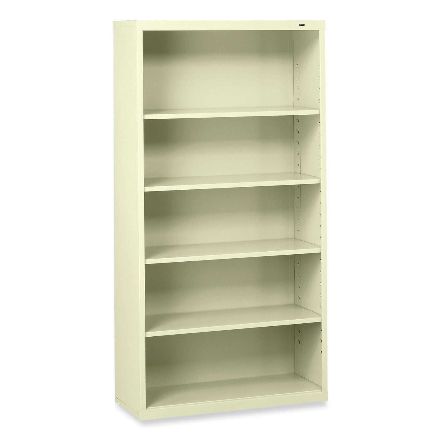 Metal Bookcase, Five-Shelf, 34.5w x 13.5d x 66h, Putty -