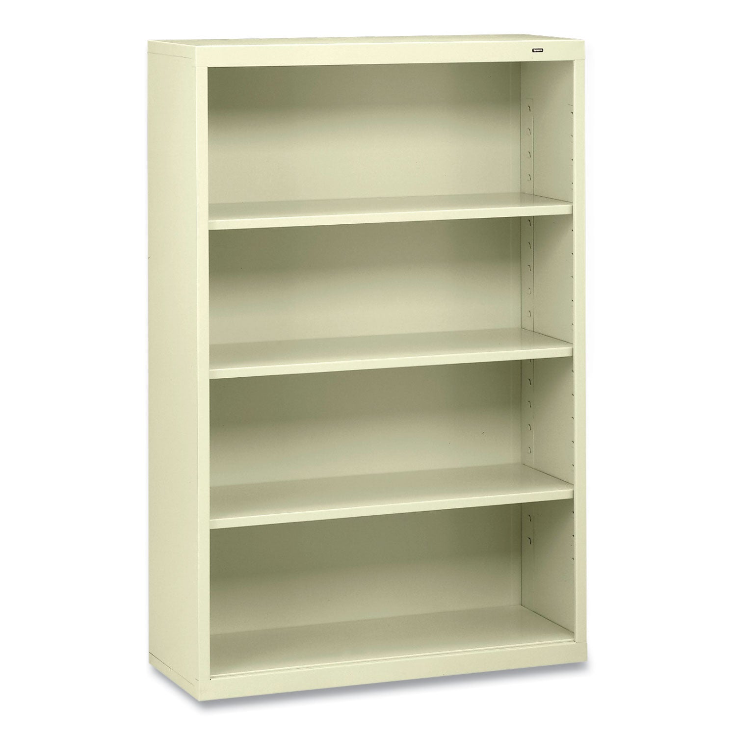 Metal Bookcase, Four-Shelf, 34.5w x 13.5d x 52.5h, Putty -