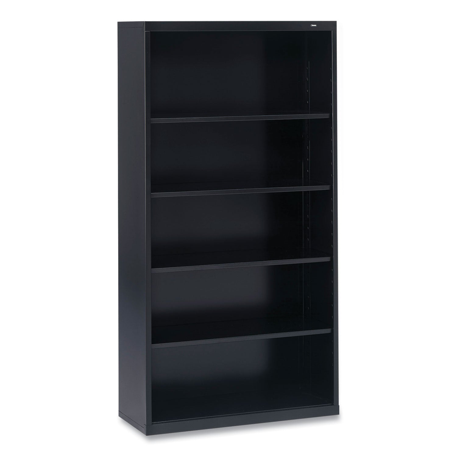 Metal Bookcase, Five-Shelf, 34.5w x 13.5d x 66h, Black -