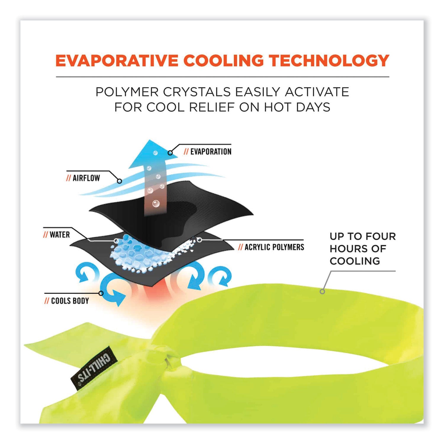 chill-its-6700-cooling-bandana-polymer-tie-headband-one-size-fits-most-lime-ships-in-1-3-business-days_ego12301 - 2