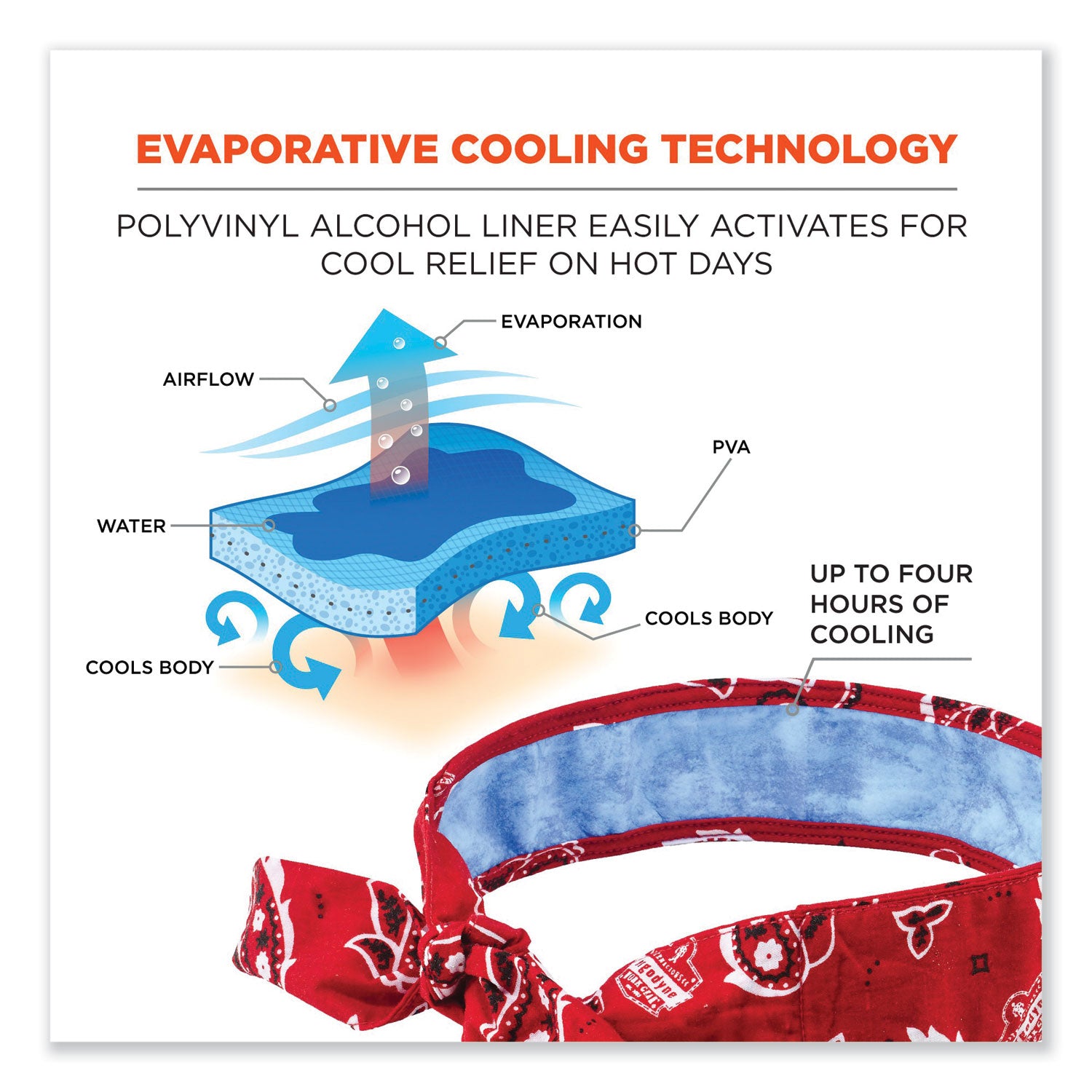 chill-its-6700ct-cooling-bandana-pva-tie-headband-one-size-fits-most-red-western-ships-in-1-3-business-days_ego12563 - 2