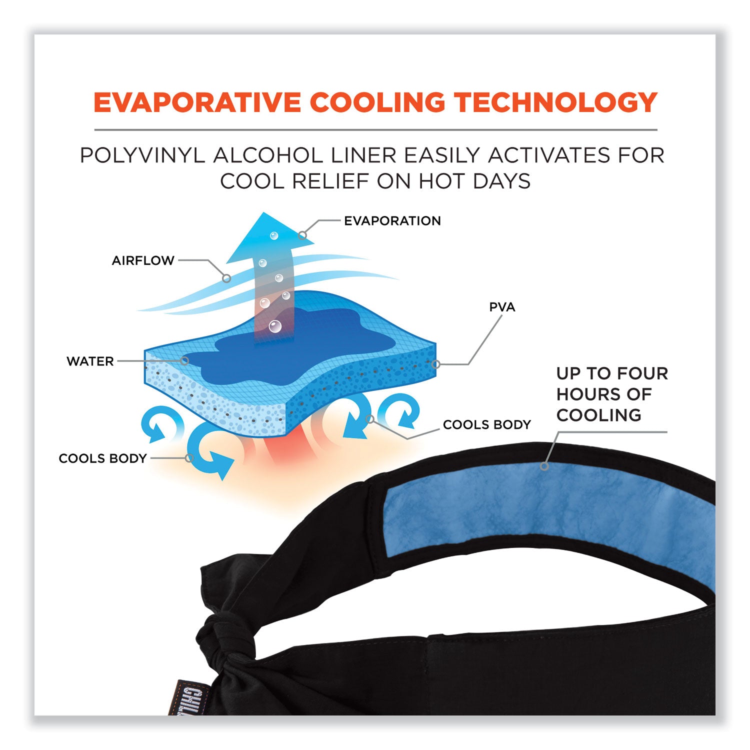 chill-its-6700ct-cooling-bandana-pva-tie-headband-one-size-fits-most-black-ships-in-1-3-business-days_ego12565 - 2