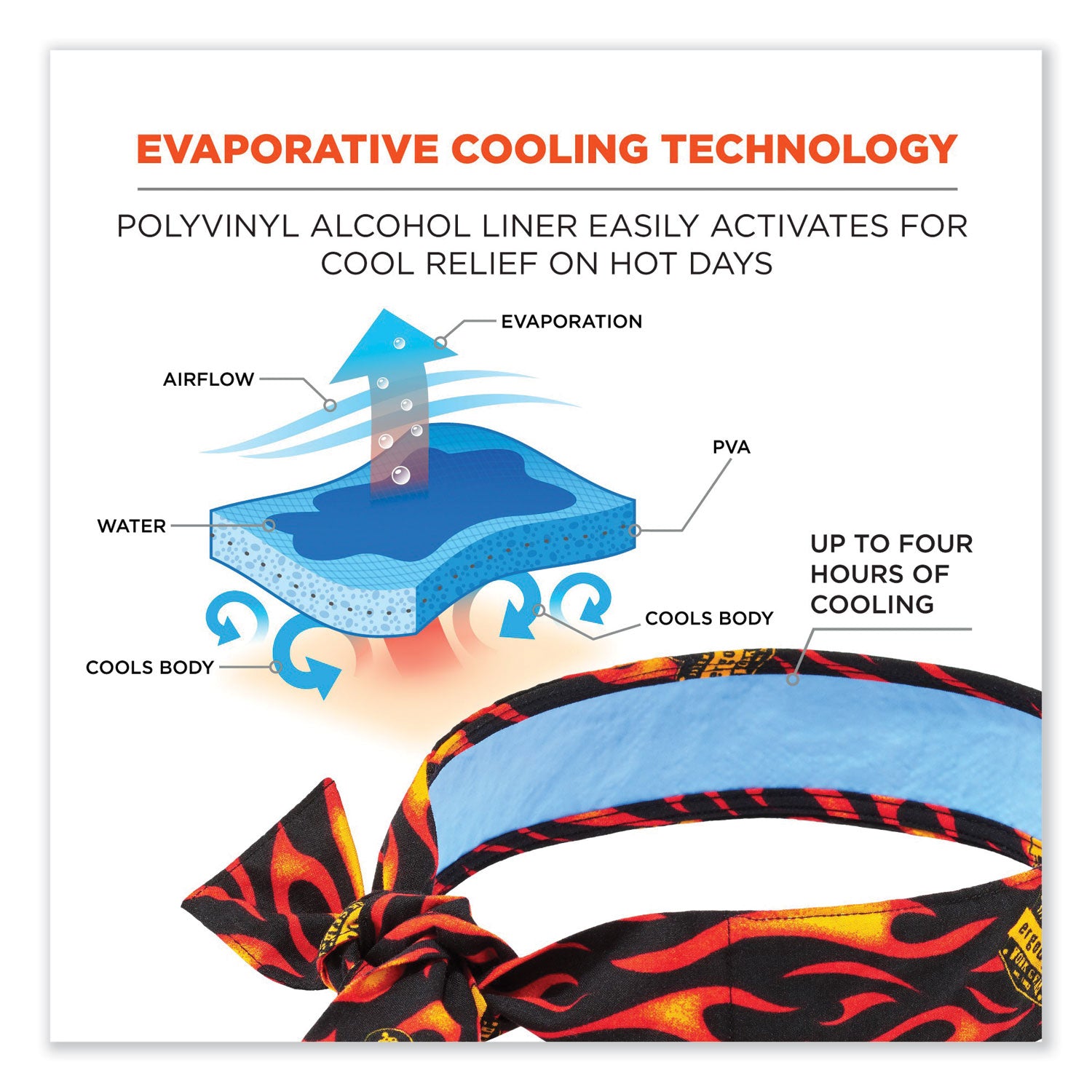 chill-its-6700ct-cooling-bandana-pva-tie-headband-one-size-fits-most-flames-ships-in-1-3-business-days_ego12568 - 2