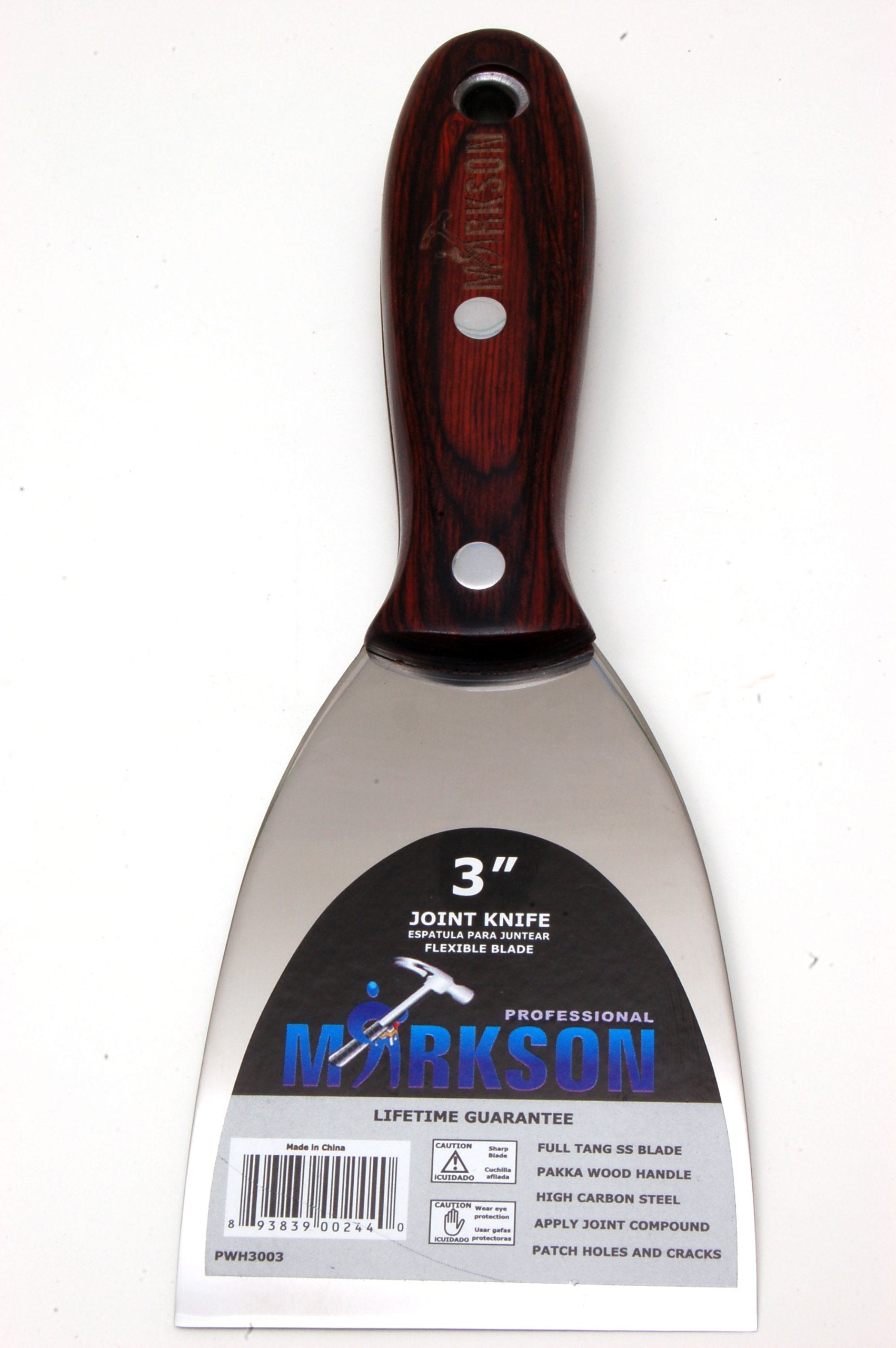 3" Pakka Wooden Handle Stainless Steel Putty Knife