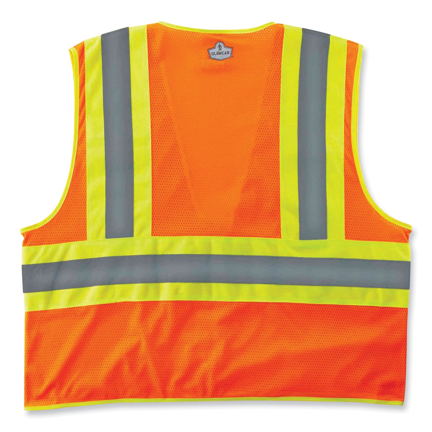 GloWear 8229Z Class 2 Economy Two-Tone Zipper Vest, Polyester, Small/Medium, Orange, Ships in 1-3 Business Days -