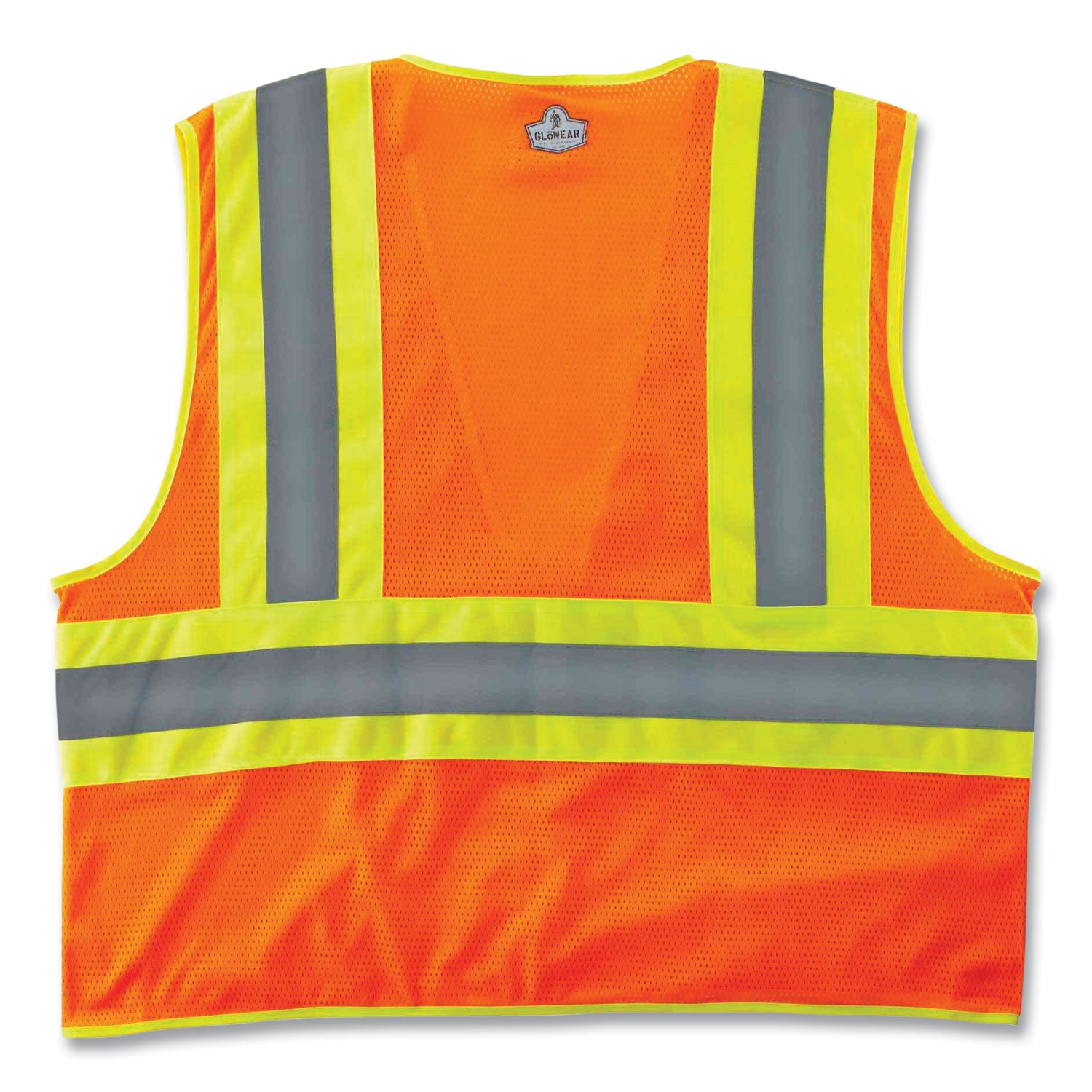 GloWear 8229Z Class 2 Economy Two-Tone Zipper Vest, Polyester, 2X-Large/3X-Large, Orange, Ships in 1-3 Business Days -
