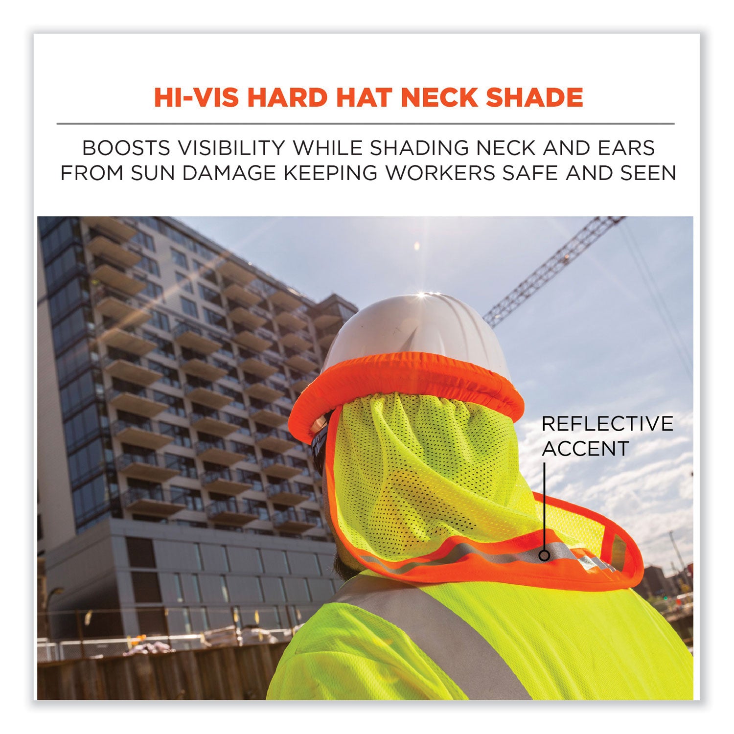 glowear-8005-hi-vis-hard-hat-neck-shade-20-x-125-lime-ships-in-1-3-business-days_ego29053 - 2